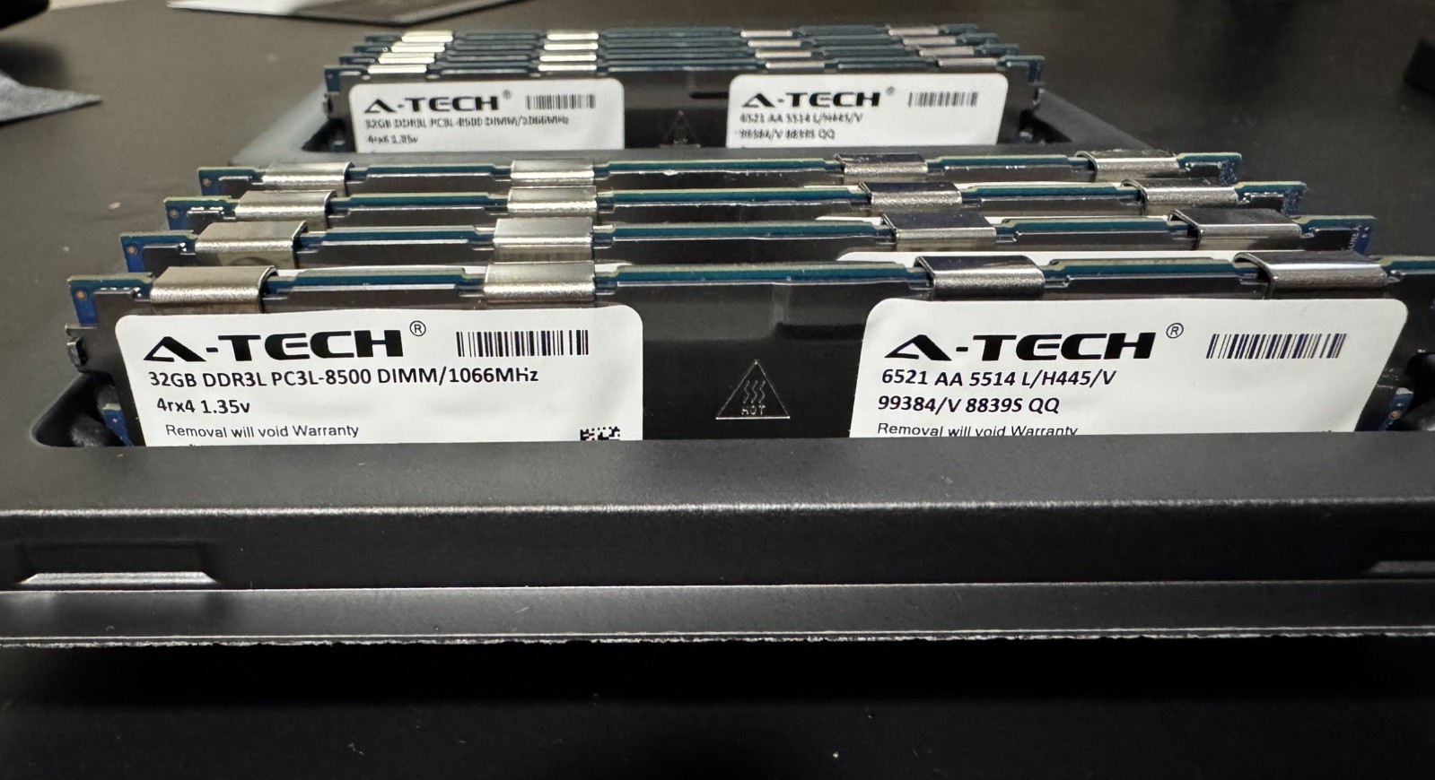 A-Tech 256GB 8x32GB 4Rx4 PC3L-8500R DDR3 1066MHz ECC REG RDIMM Server Memory RAM