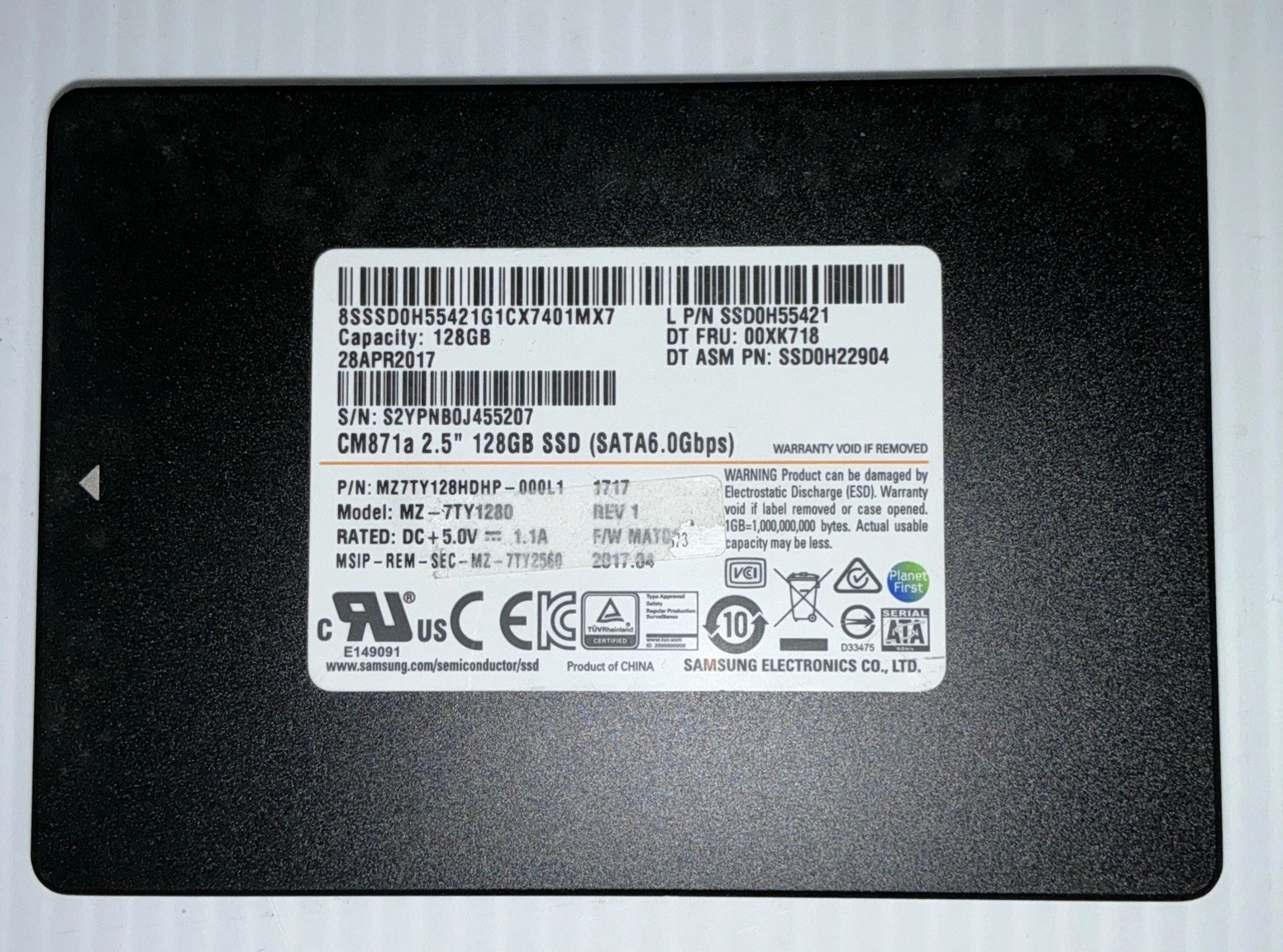 Samsung | MZ-7TY1280 | 128GB 2.5″ SATA3 Solid State Drive SSD WORKING