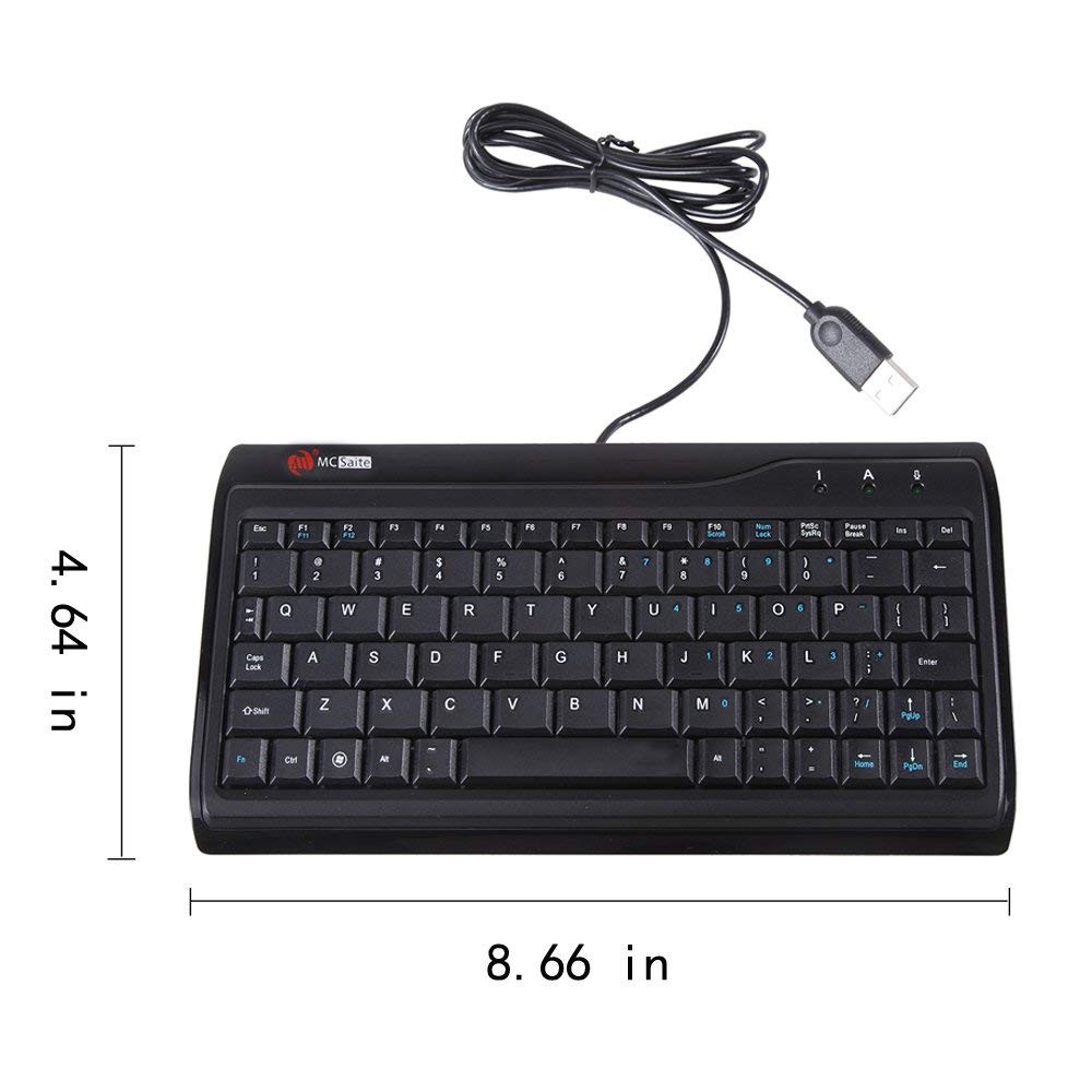 Super Mini Wired Keyboard, MCSaite Full Size 78 Keys Keypad Small Portable Fi…
