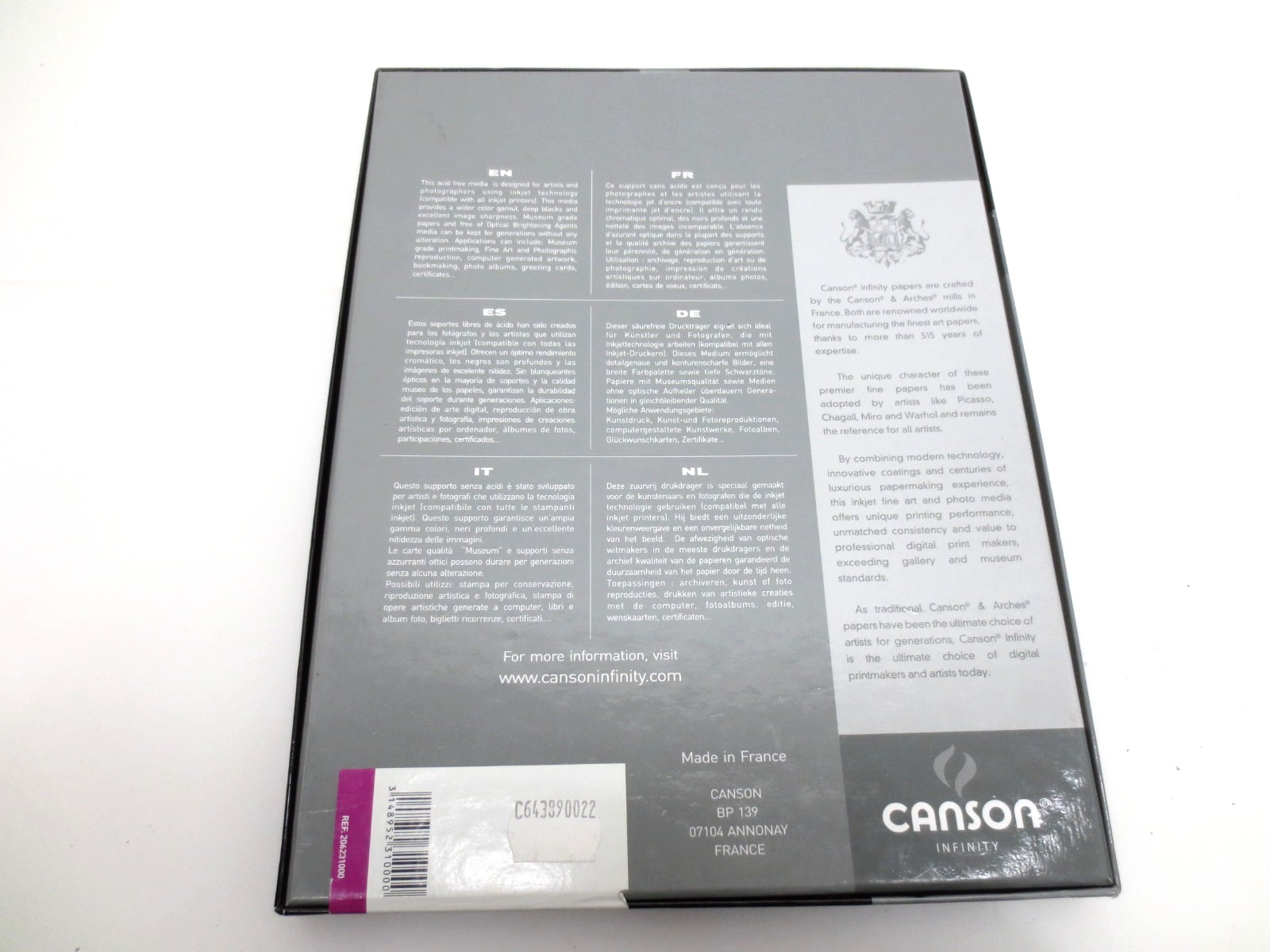 Canson Infinity Photogloss Premium RC Inkjet Photo Paper 270gsm 25 sheets 8.5×11