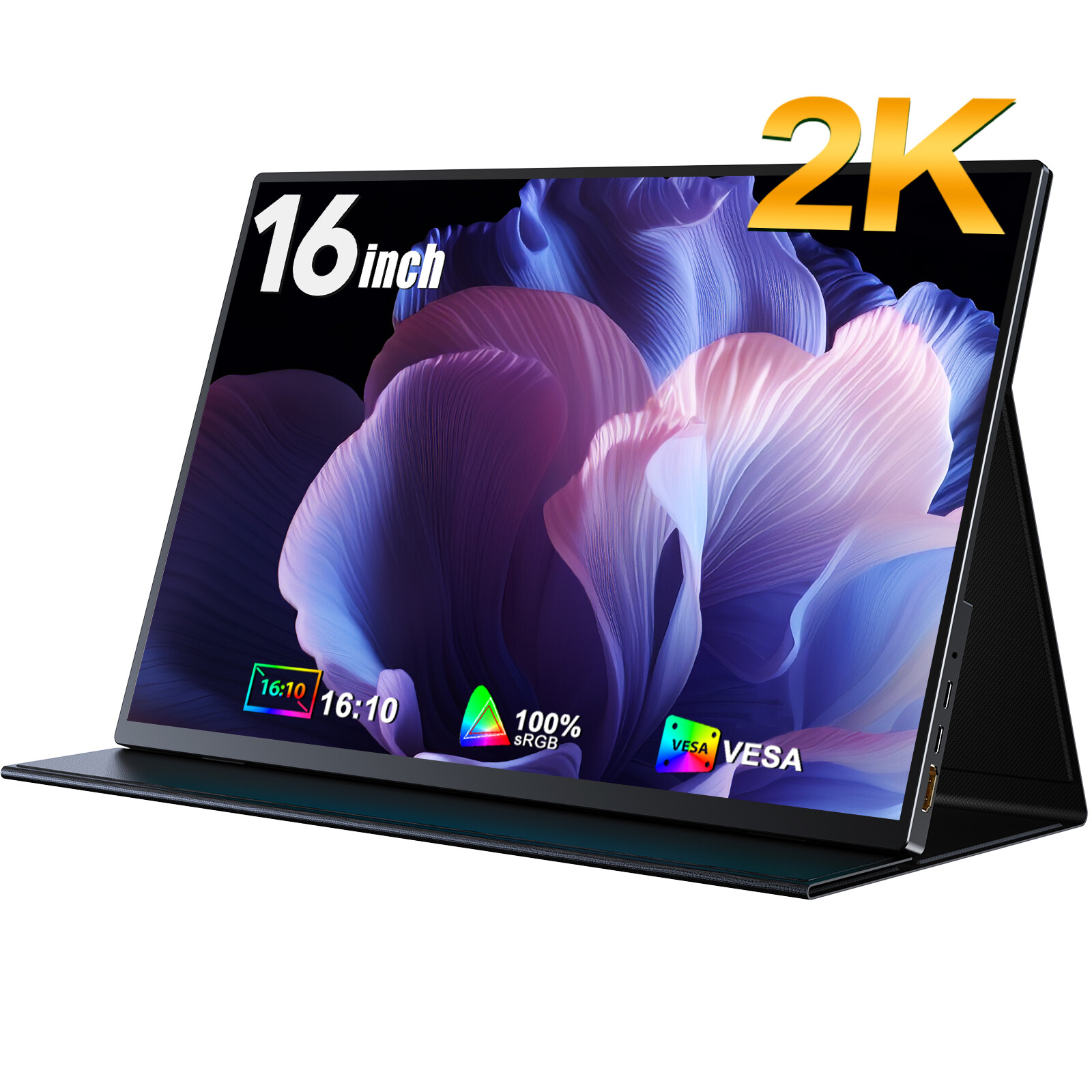 Portable Monitor 2K 16″ UPERFECT 500 Nits 10 Bit Frameless Second Screen USB C