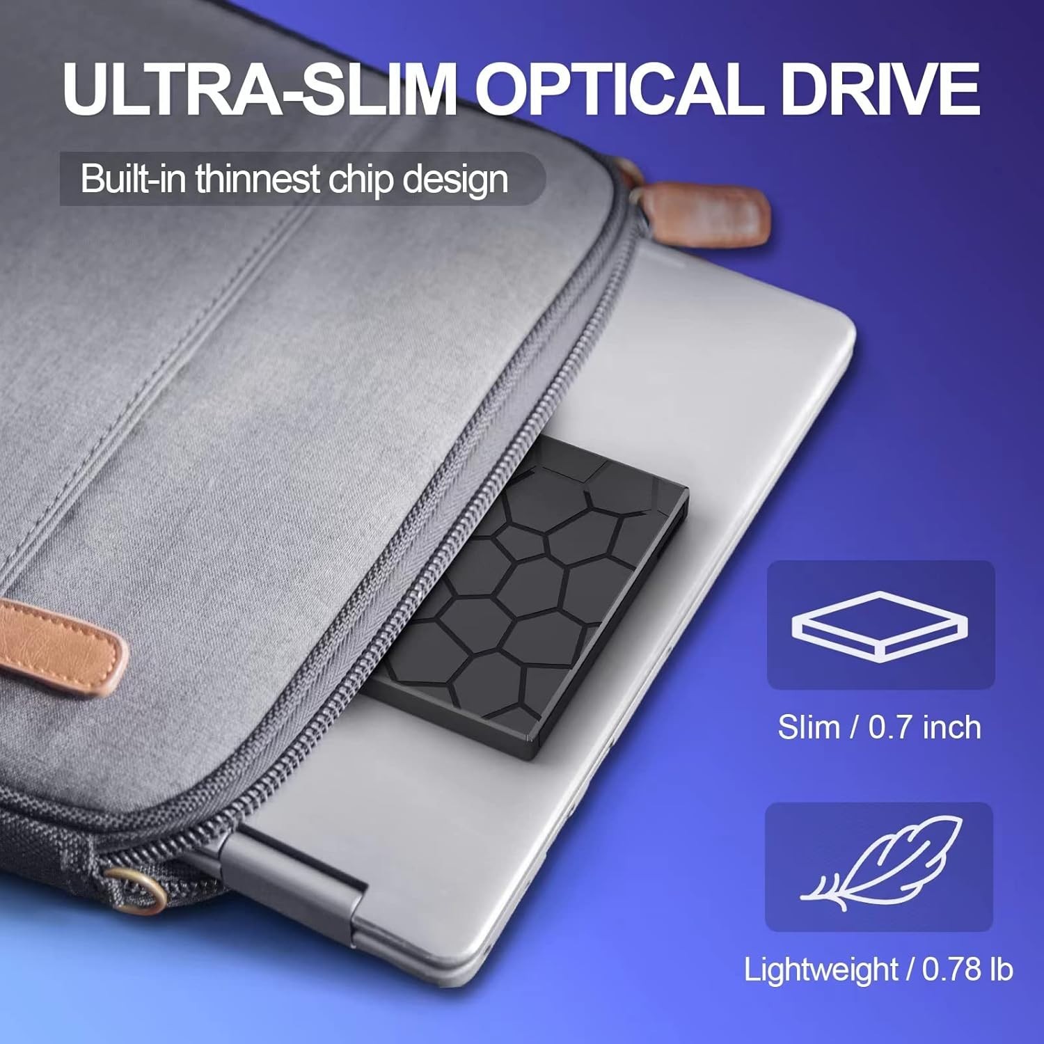 Versatile 8-in-1 USB 3.0 External CD/DVD Drive – Ideal for Long-Term Data Backup