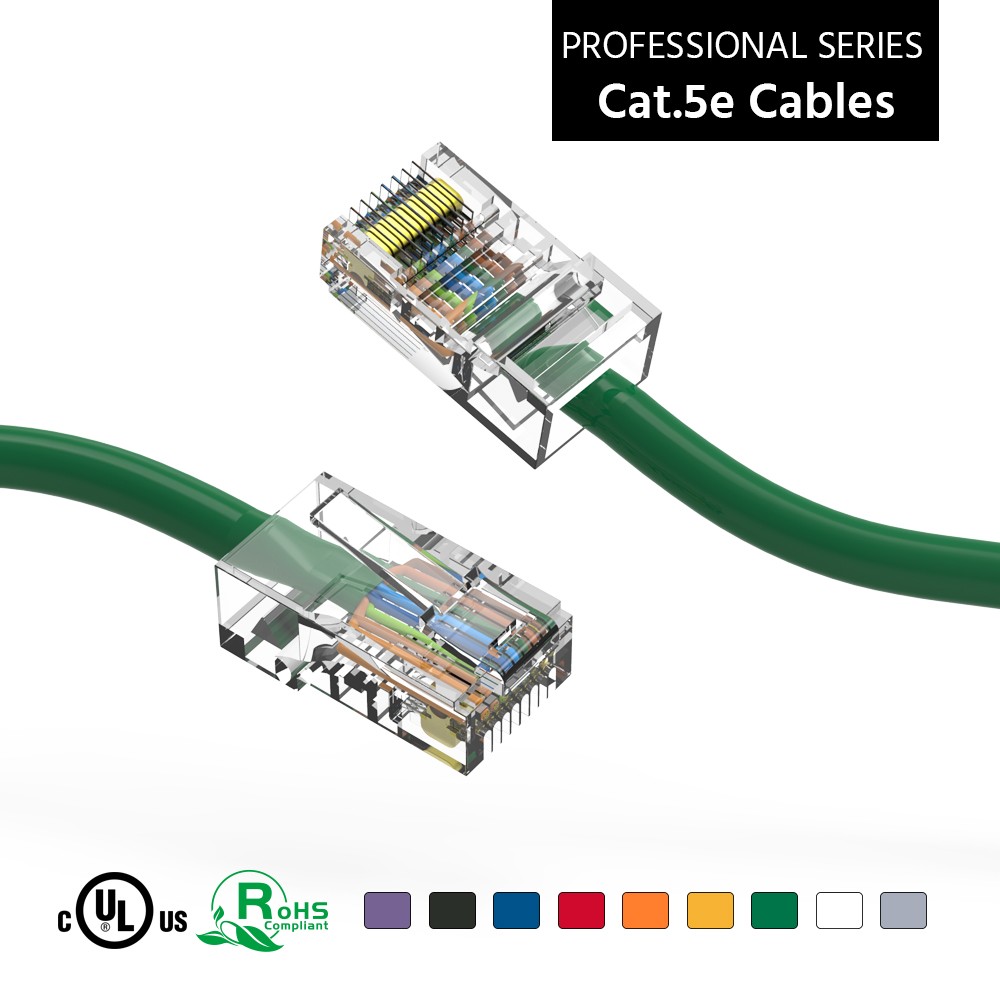 0.5Ft CAT5E UTP Ethernet Network Non Booted Cable Green