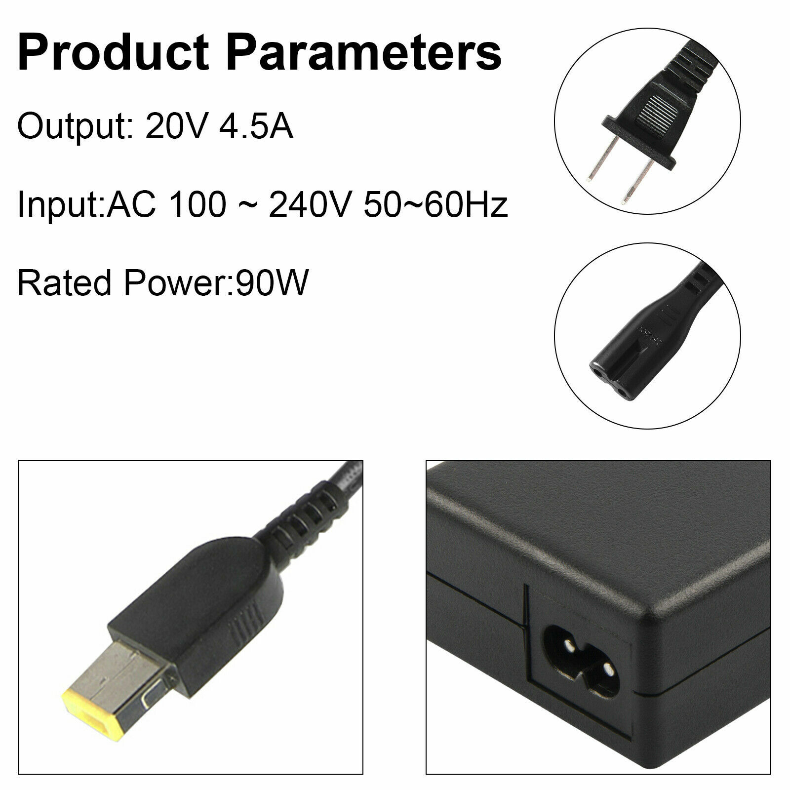 90W Laptop AC Adapter Power Supply for Lenovo Thinkpad X1 Carbon T440 E431 Edge