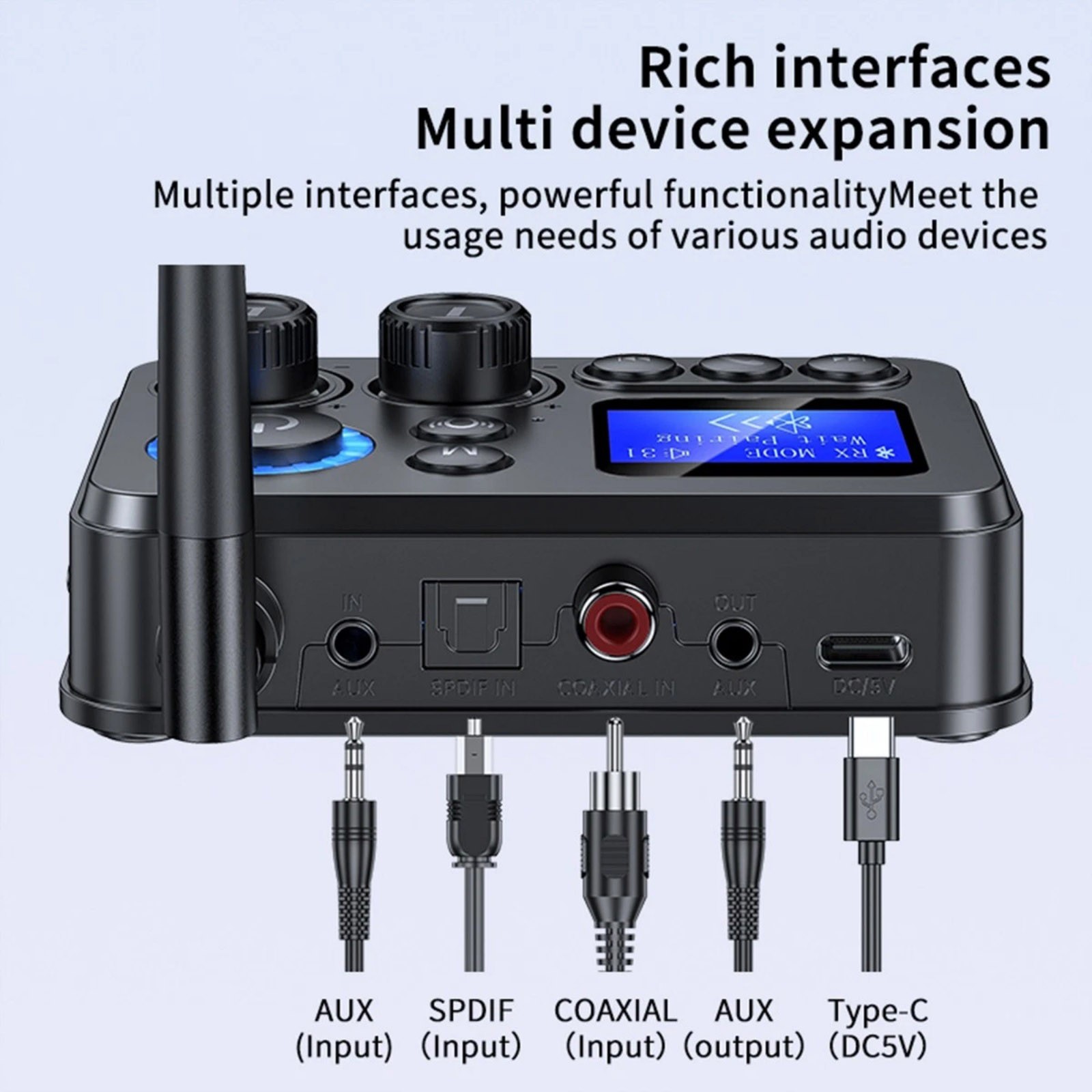 For Bluetooth 5.4 Transmitter Receiver 3.5mm AUX RCA Stereo Adapter Brand New