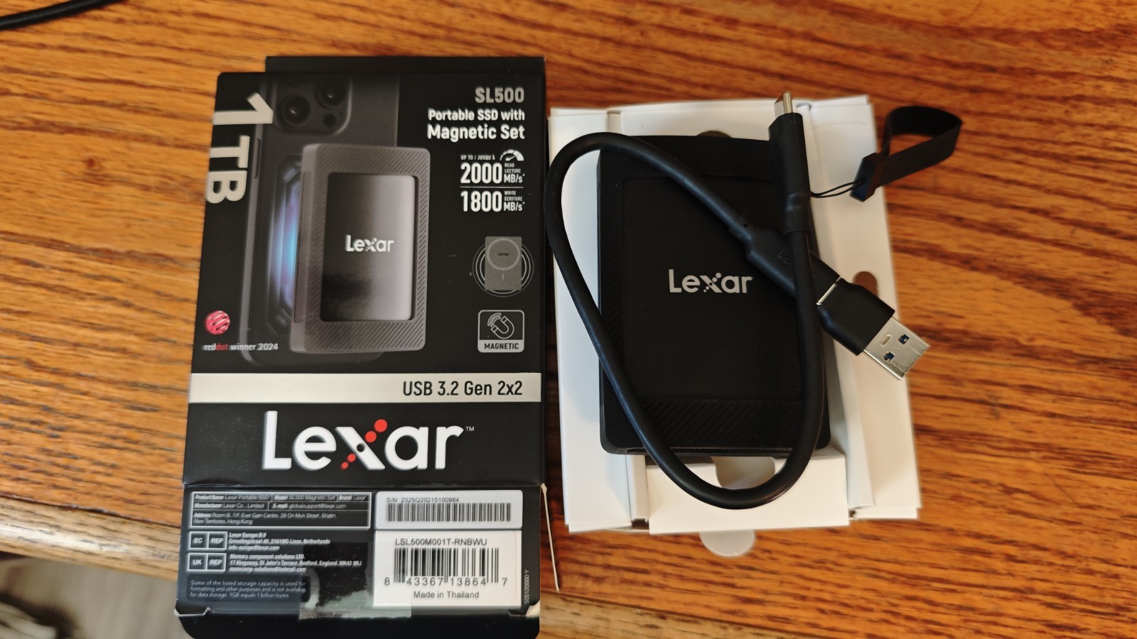 Lexar 1TB SL500 Portable SSD usb-c USB 3.2 Gen 2 – 2000 MB/s excellent condition