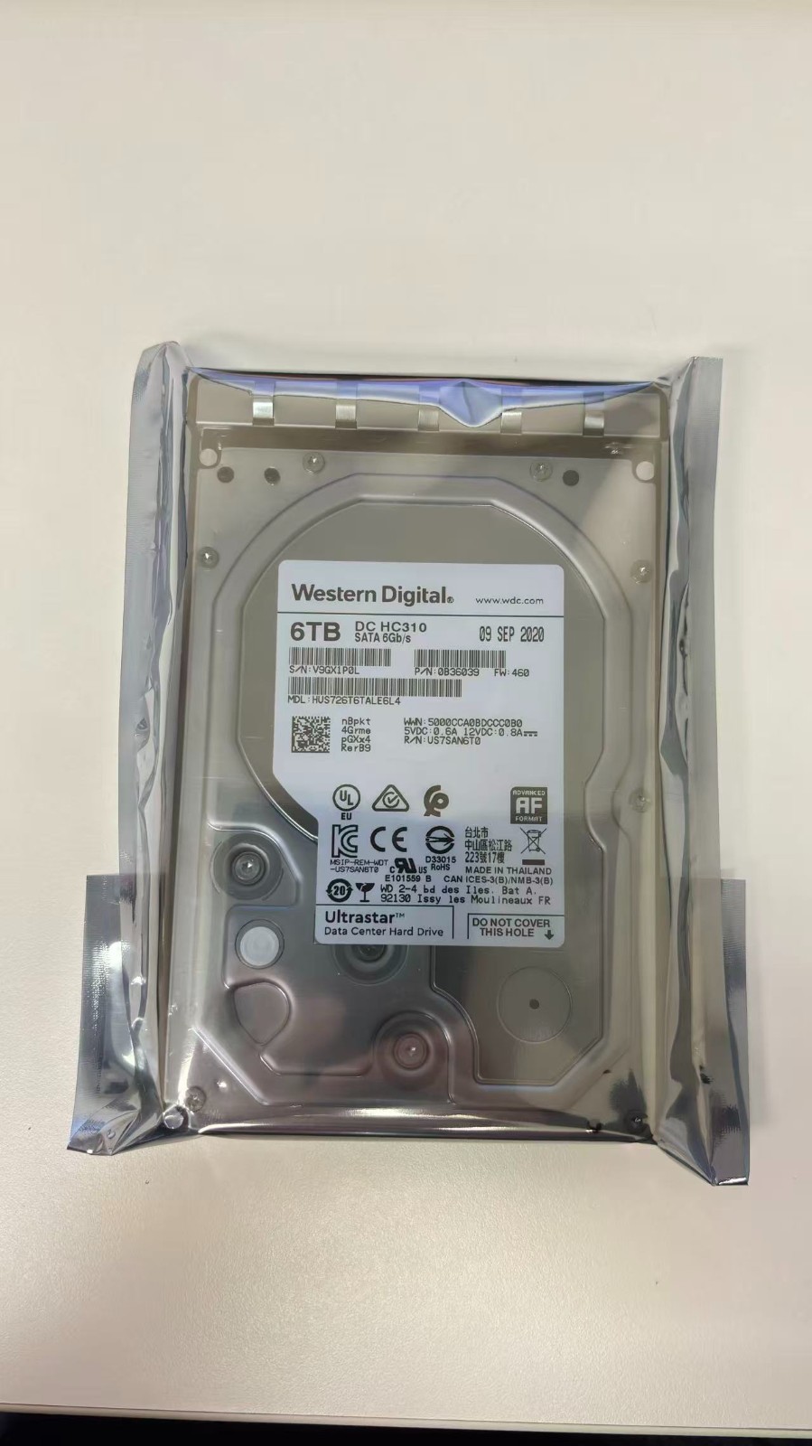WD Ultrastar DC HC310 6TB 3.5″ SATA 6Gb/s 7200RPM Enterprise HDD HUS726T6TALE6L4