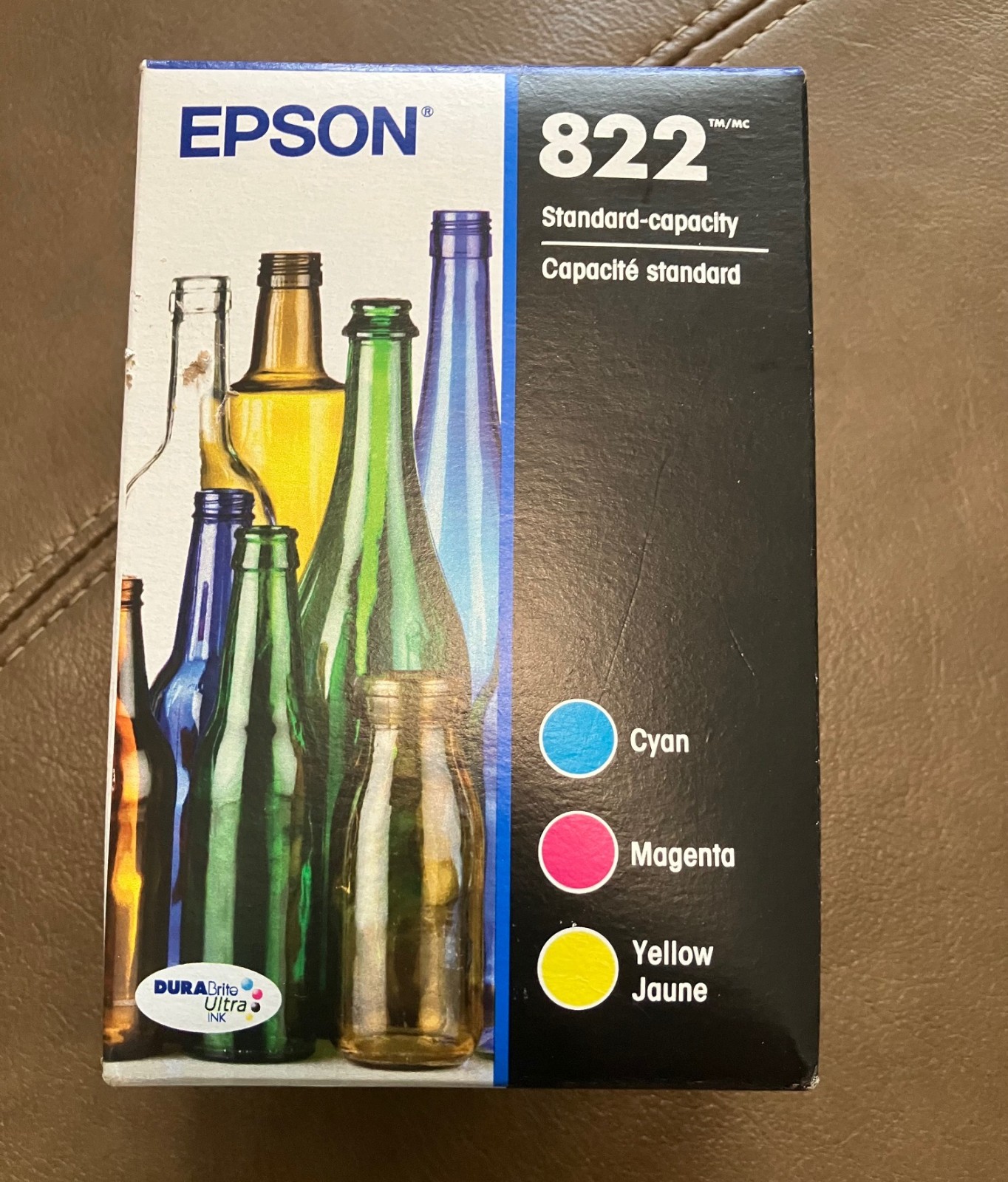 Sealed Epson 822, Cyan, Magenta, Yellow Ink Cartridge Combo Pack Exp: 02/2029