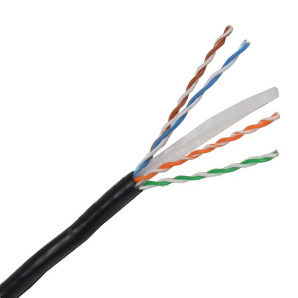 CAT6A Ethernet Cable 750MHz Plenum CMP 10G 23 AWG BARE COPPER Wire Black 1000FT