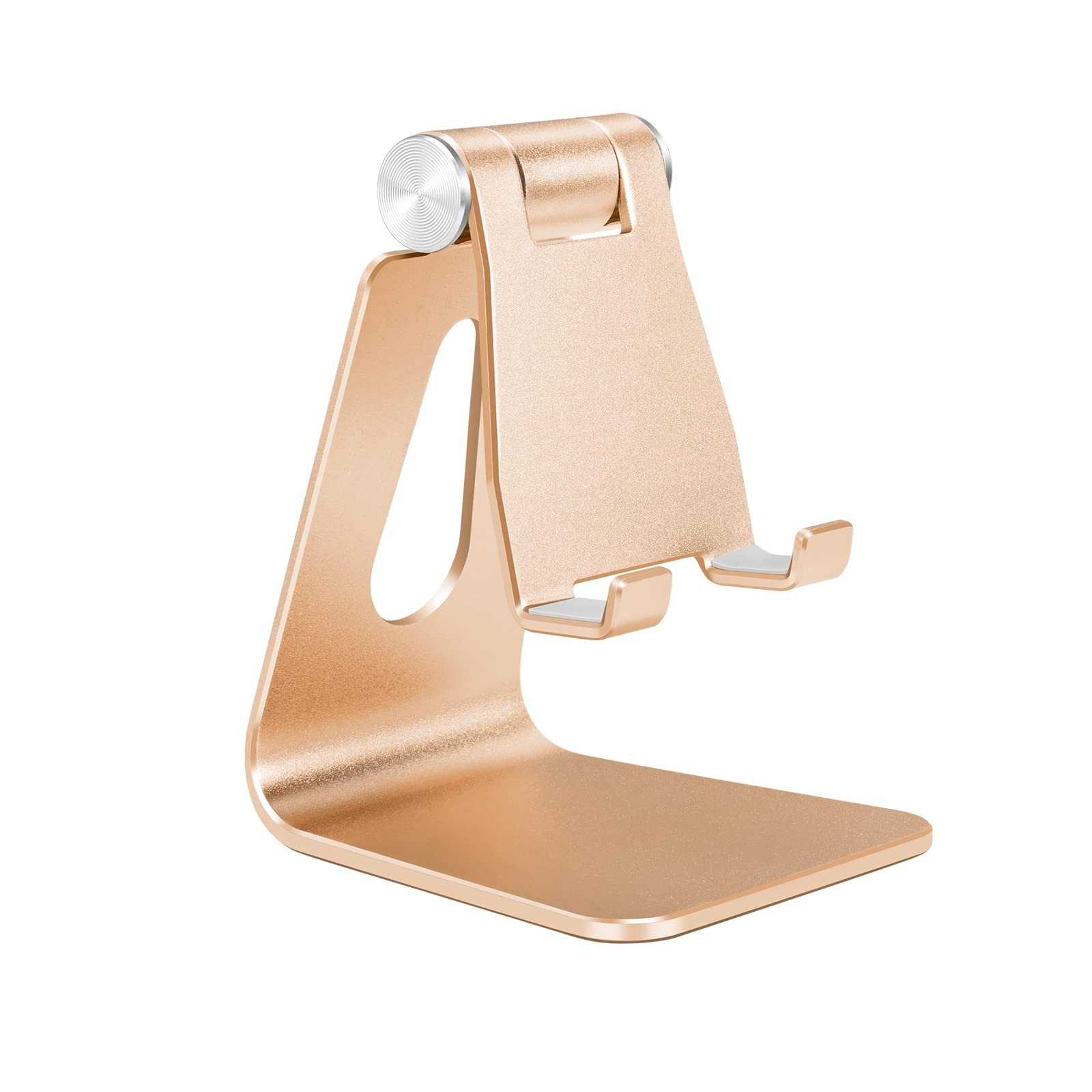 Gold Foldable Aluminum Alloy Cell Phone Holder,Tabletop Metal Phone Stand wit…