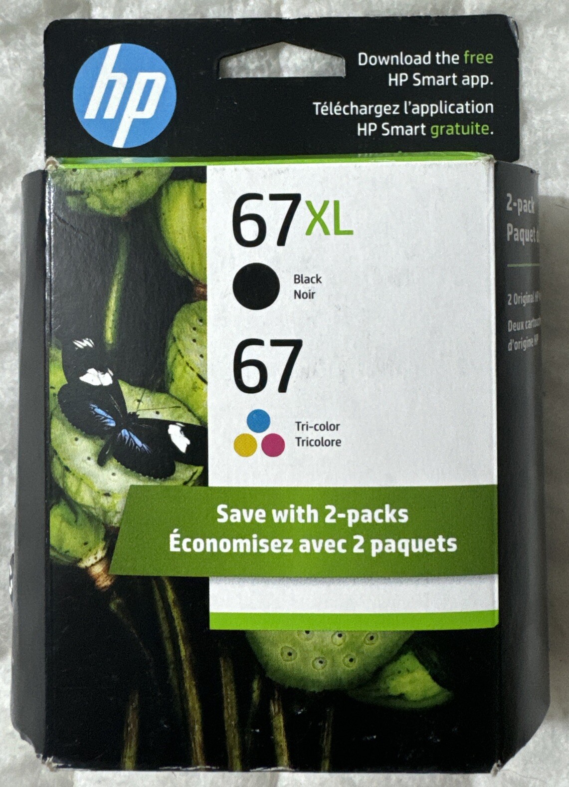HP 67XL Black & Tricolor Ink Set 3YP30AN 3YM57AN 3YM58AN Exp 2025+ Retail Box