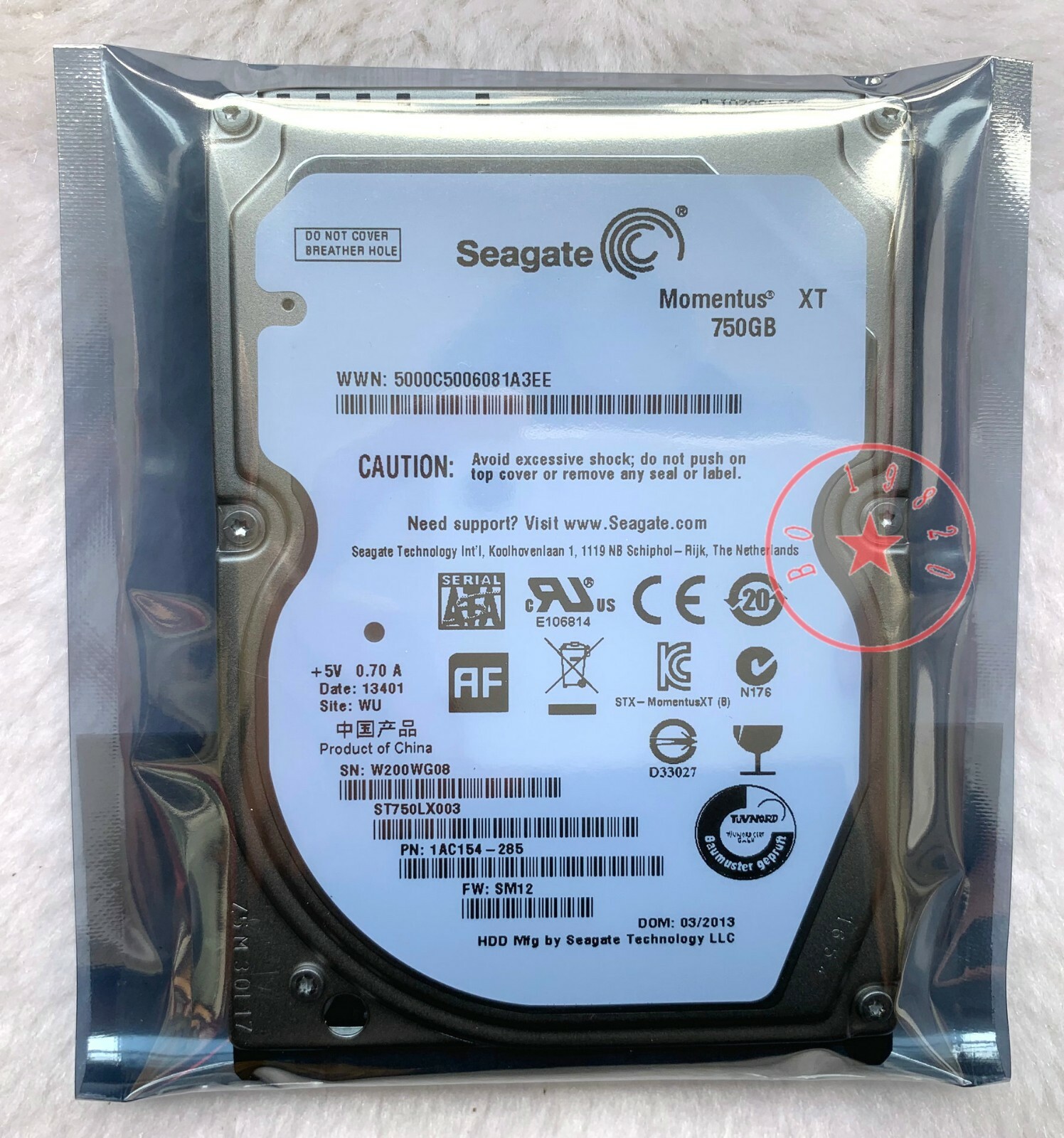 2.5″ Momentus XT 750GB 7200RPM (ST750LX003) SATA3 Laptop SSHD (Solid Hybrid HHD)