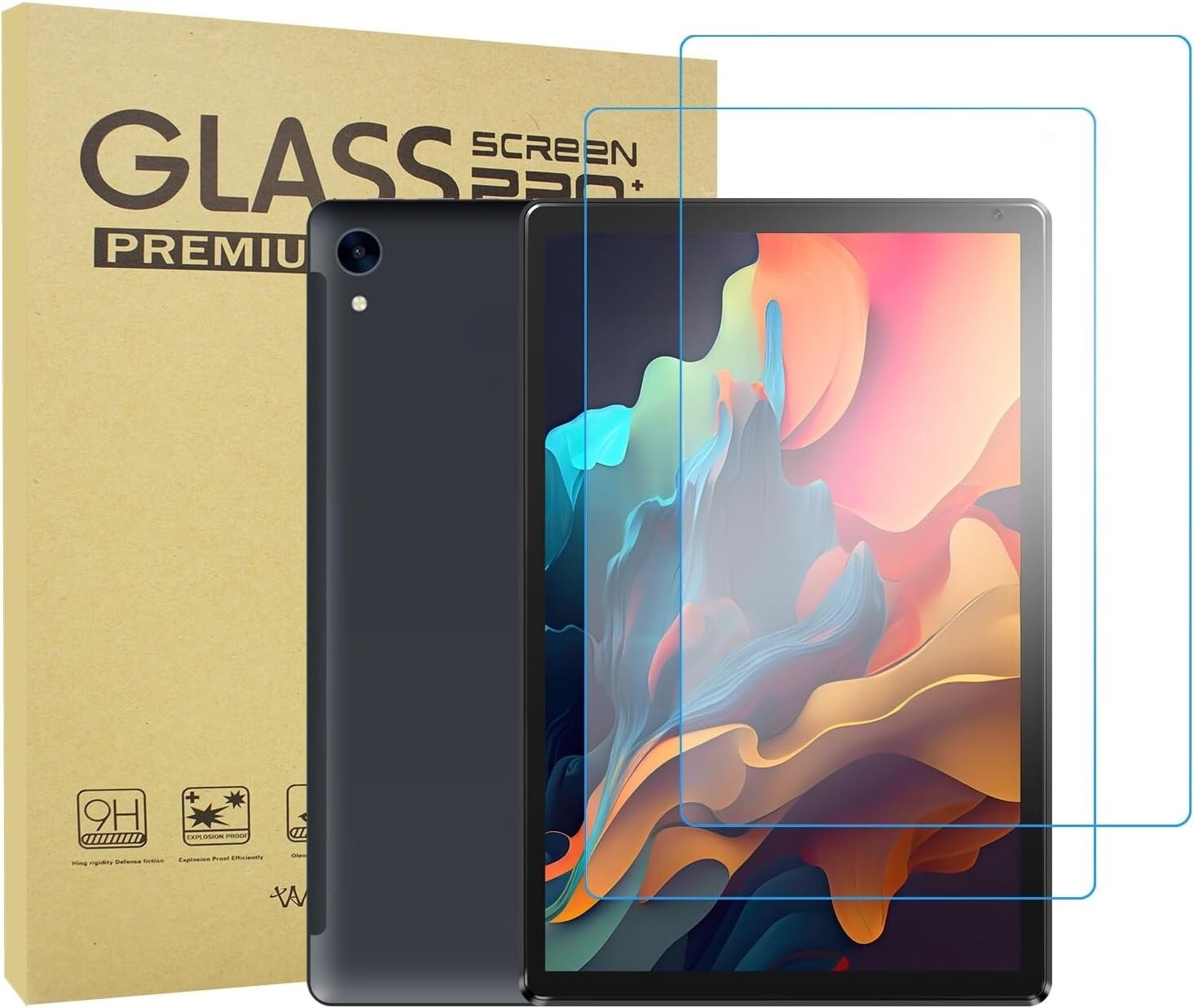 (2 Pack) Screen Protector For 10.1″ Android Tablet (Model: C107) Tempered Glass