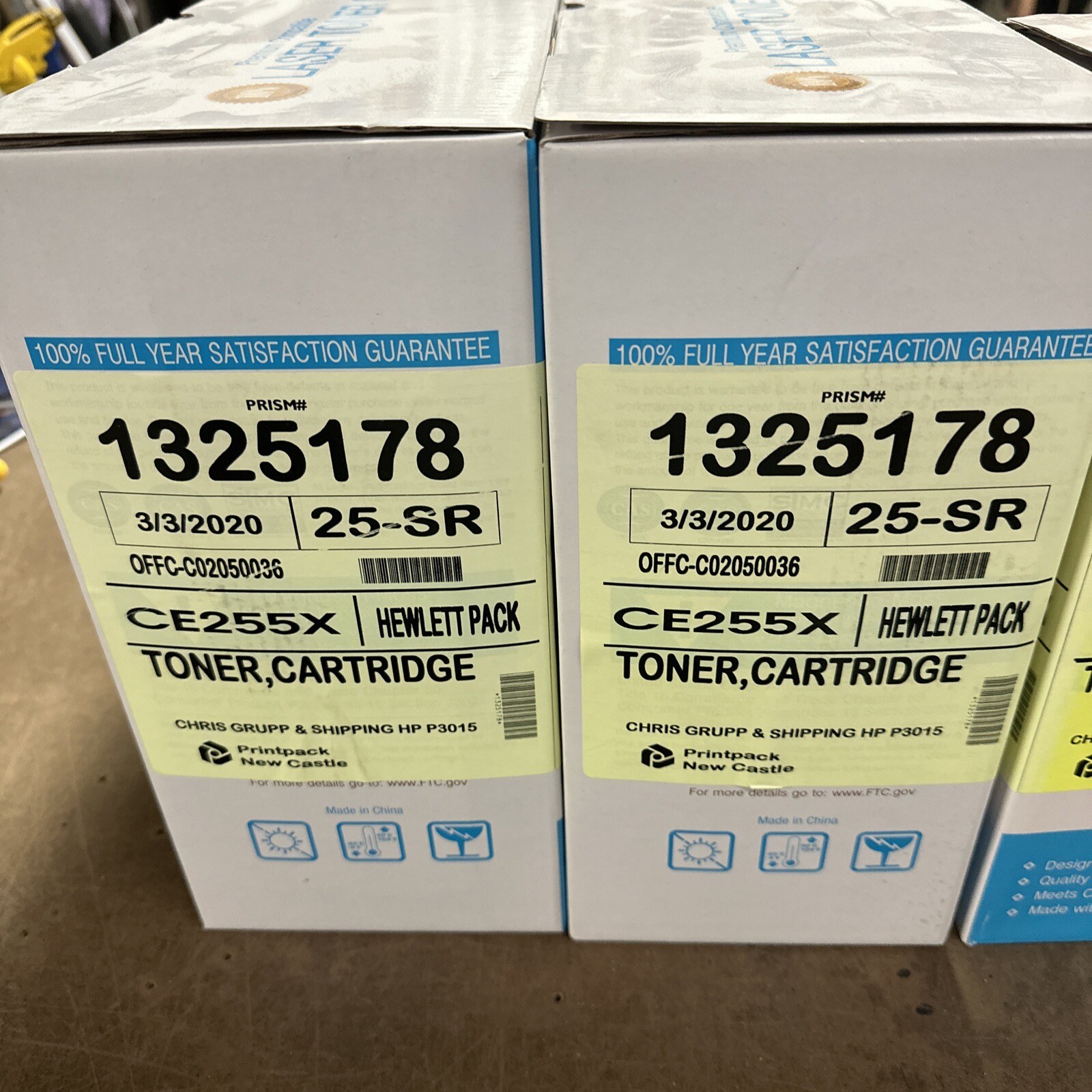 LOT OF 3 PREMIUM COMPATIBLE PTCE255XN TONER CARTRIDGE HP Laserjet P3011