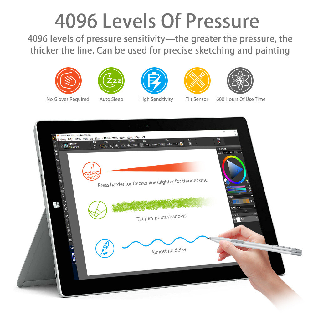 Stylus Pen For Microsoft Surface Pro 3/4/5/6/7/8/X Go 2/3 Book Latpop Studio