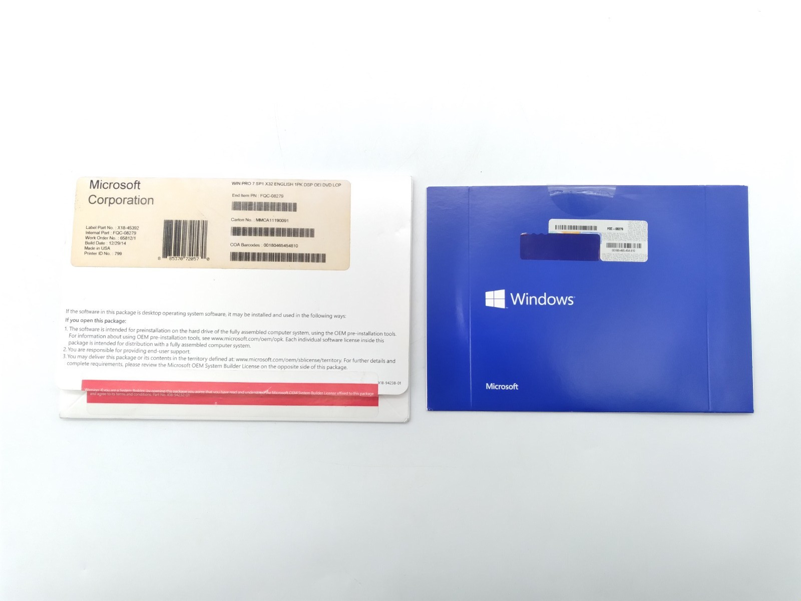 Microsoft Windows 7 Professional 32 bit Full English DVD WIN 7 CD Sealed NO Key