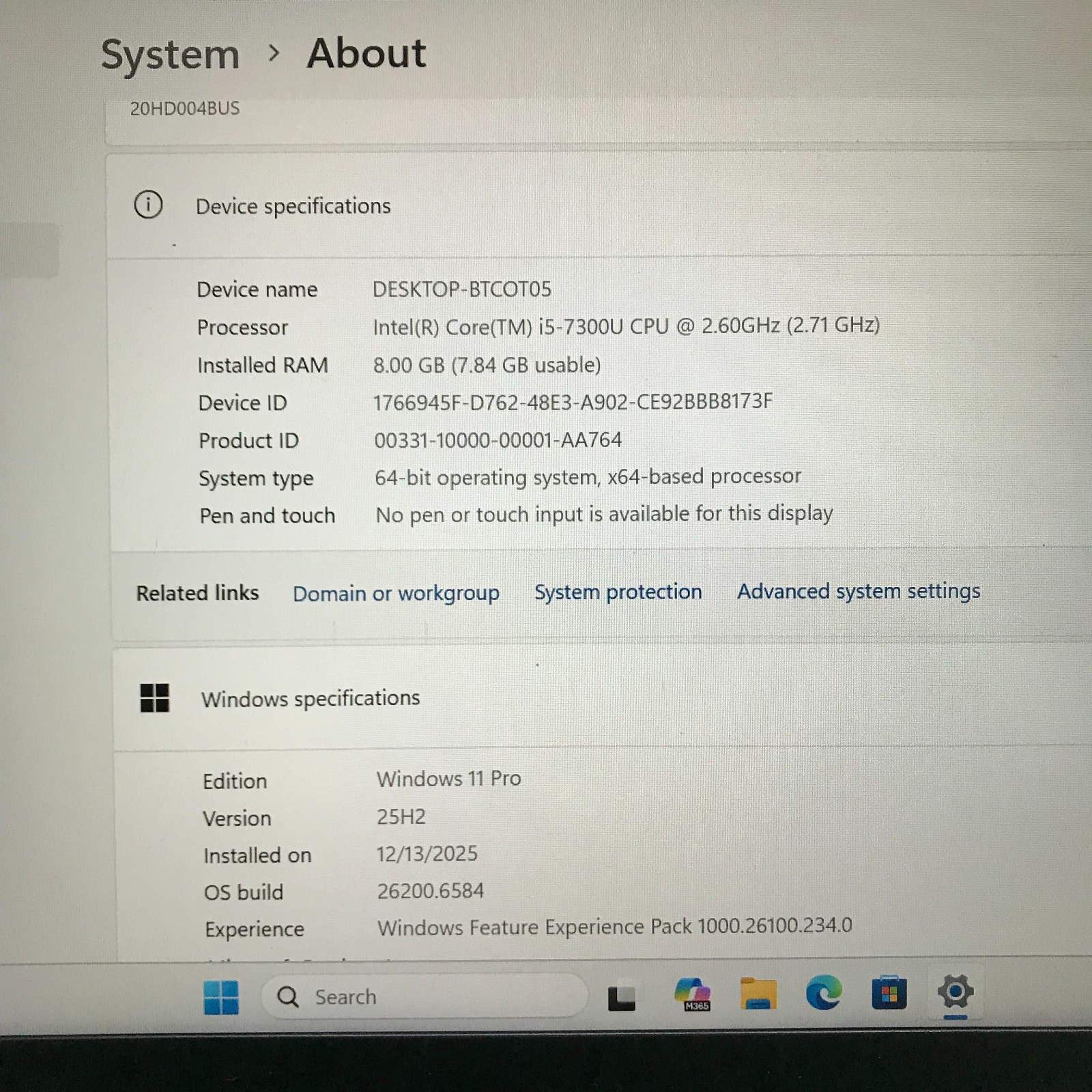 Lenovo ThinkPad T470s 14″ i5-7300U 2.60GHz 8GB RAM 128GB SSD (Windows 11 Pro)
