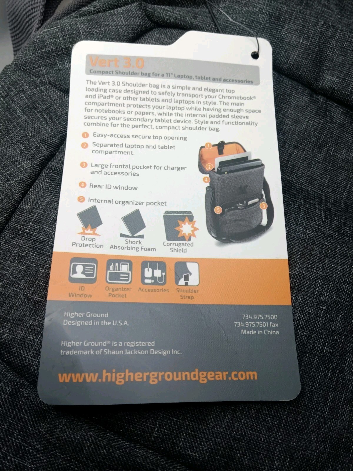 Higher Ground Vert 3.0 Chromebook & Laptop Bag Shoulder Bag Fits 11 In Device
