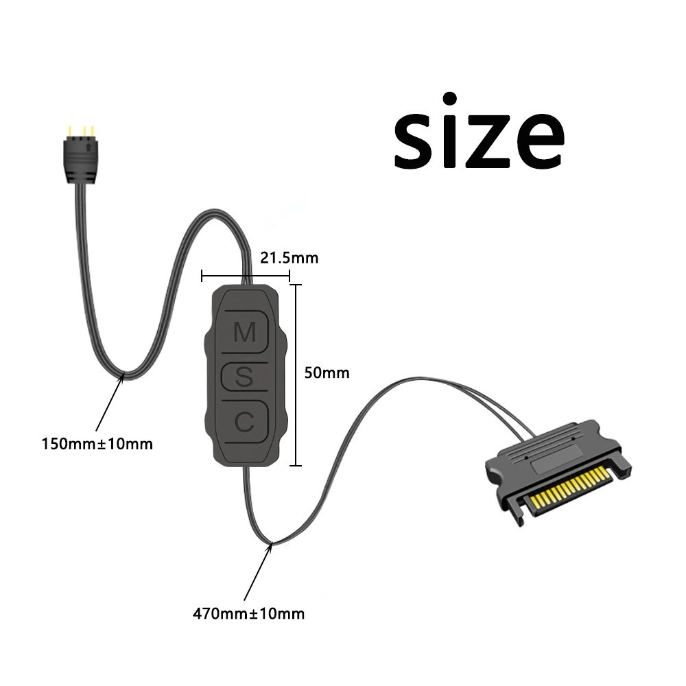 ARGB 5V 3 Pin To SATA Interface Extension Cable RGB Sync Controller Cable for PC