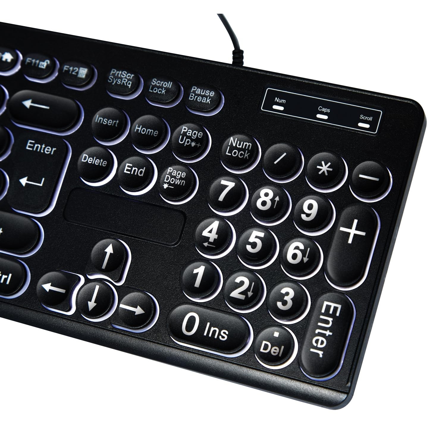 MCSaite Wired Backlit USB Keyboard – 104 Keys Standard Full Size with White L…