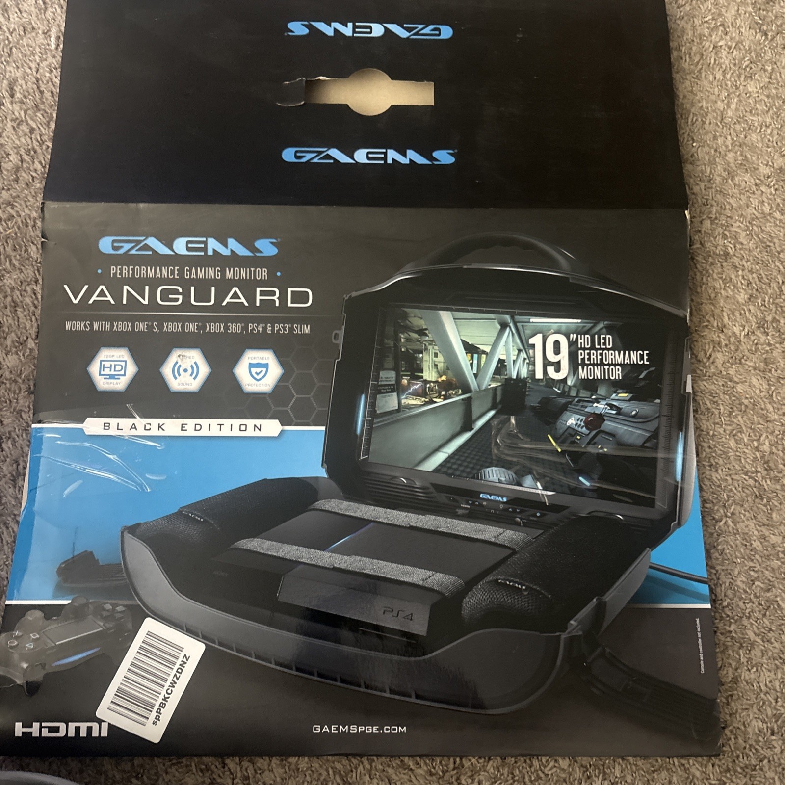 GAEMS Vanguard GA-VANGUARDBLACK 19 inch Widescreen Gaming Environment for…