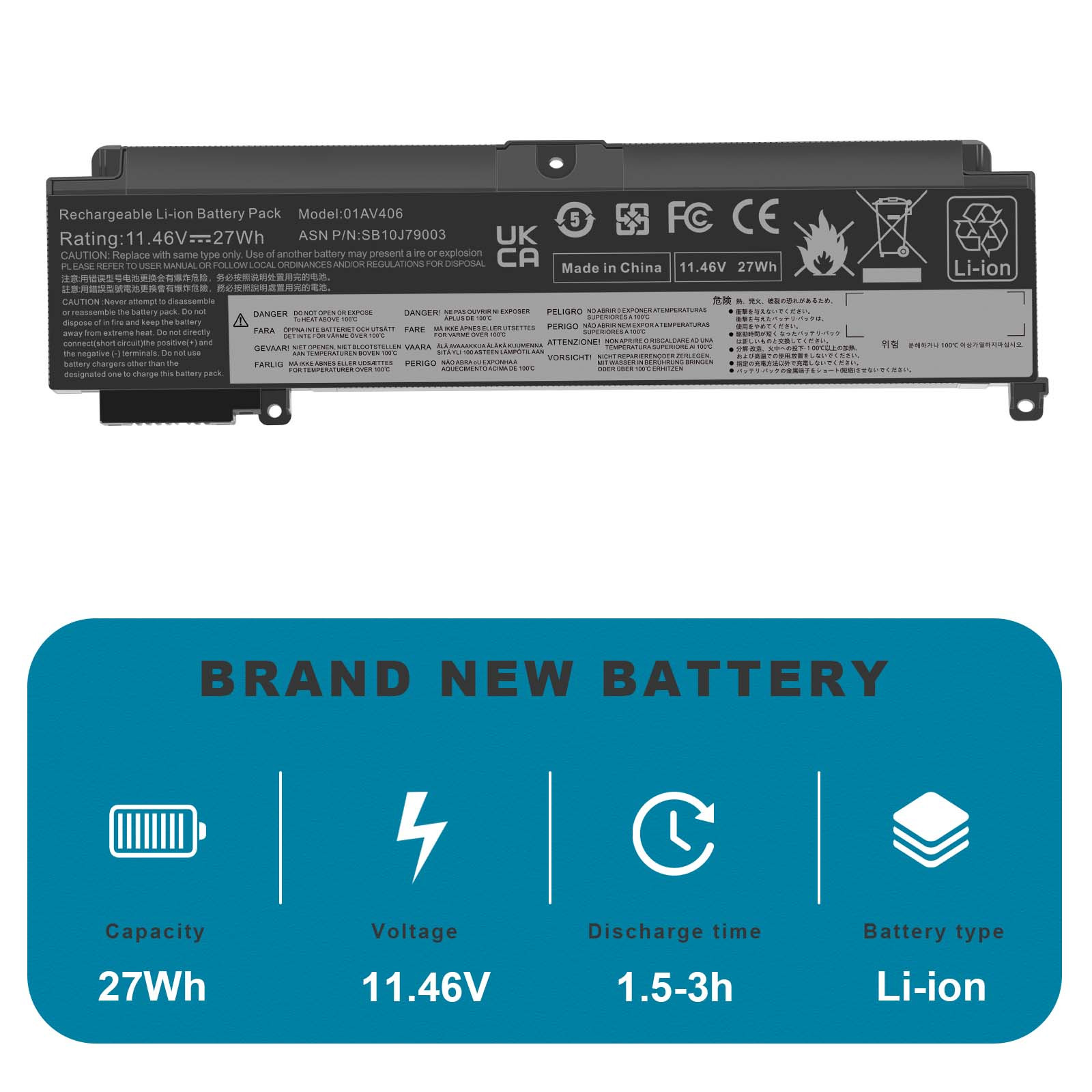01AV406 Battery For Lenovo ThinkPad T460s T470s 00HW024 00HW025 01AV405 /Charger