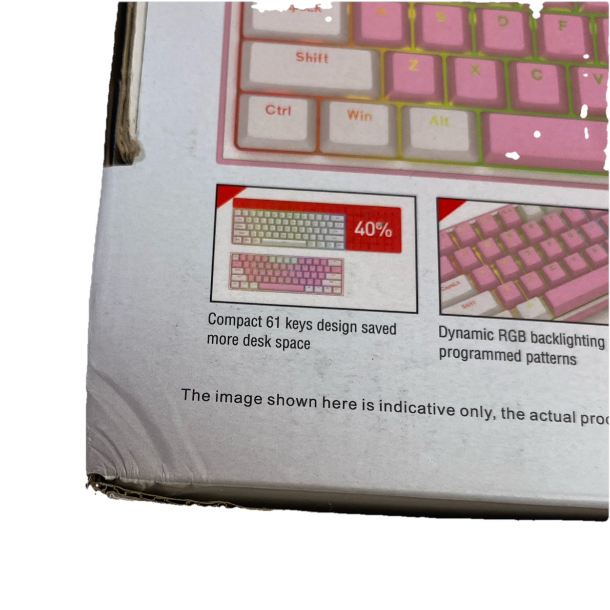 Redragon K617 Fizz 60% Wired RGB Gaming Keyboard, 61 Keys, Linear Red Switch