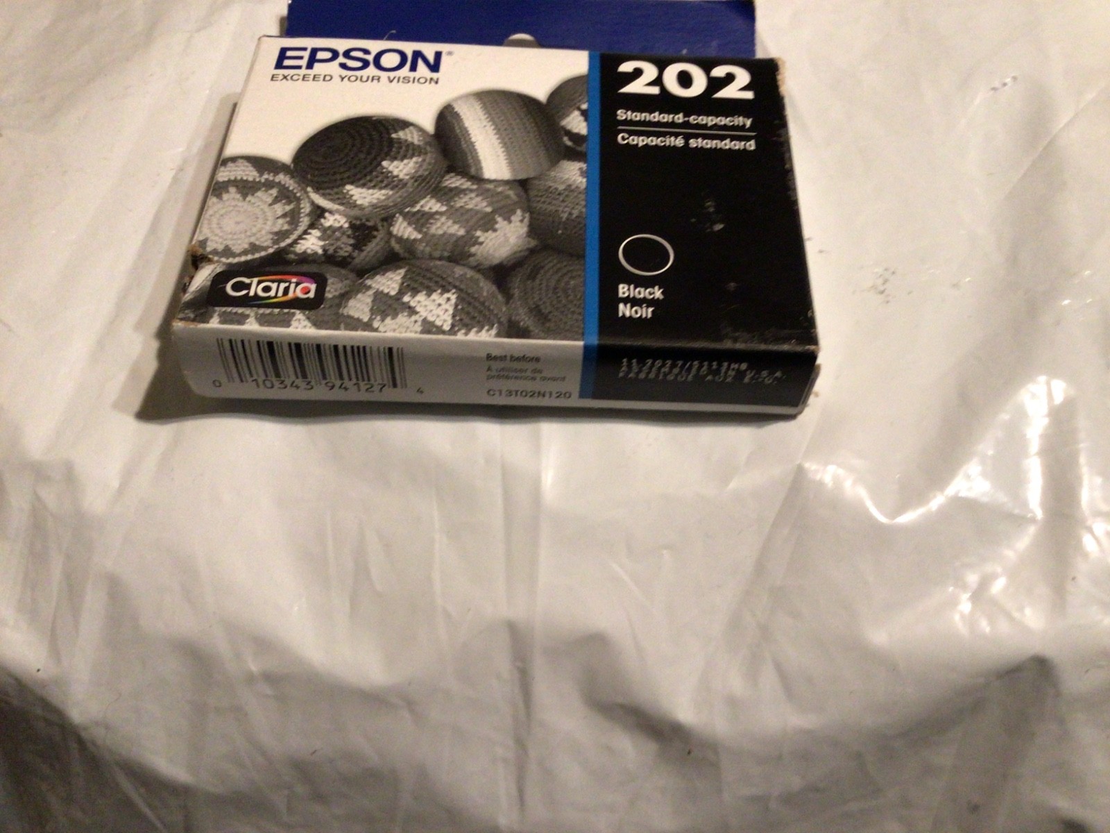 Genuine Epson 202 Claria Black Standard Capacity Ink Cartridge Exp: 11/2027