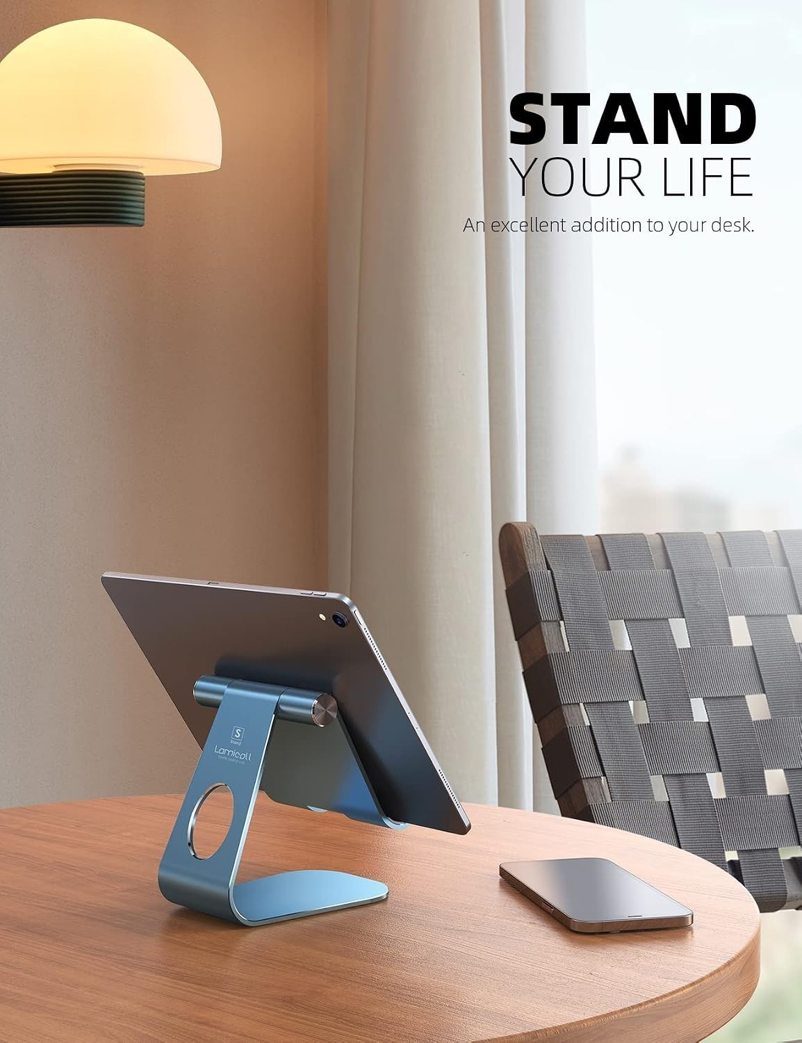 Tablet Stand Adjustable Desktop Holder for iPad Samsung Phone Blue
