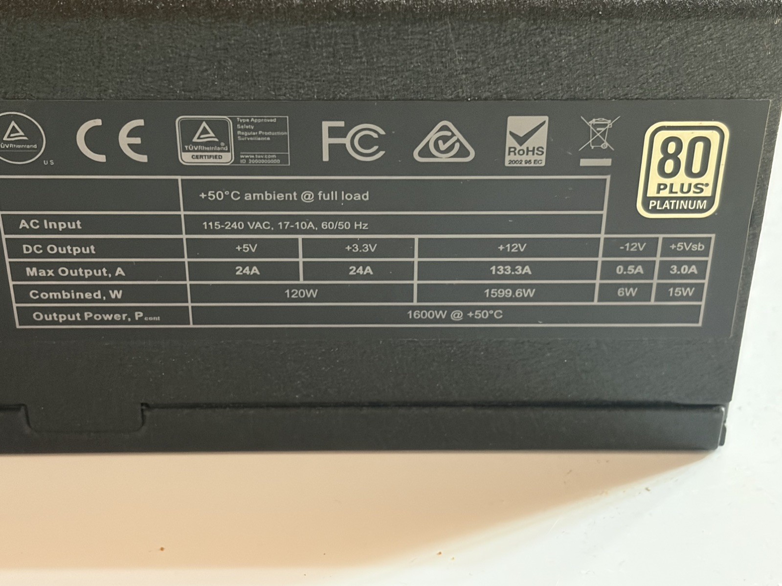 EVGA 1600 P2 SUPERNOVA PSU POWER SUPPLY UNIT 220-P2-1600 *MISSING SOME CABLES*