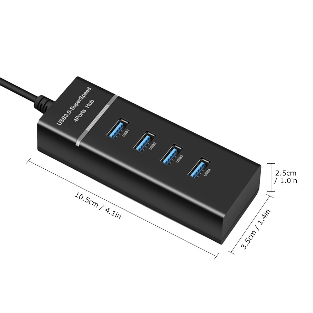 4 Port USB 3.0 Multi Hub Splitter Adapter High-Speed Data Transfer