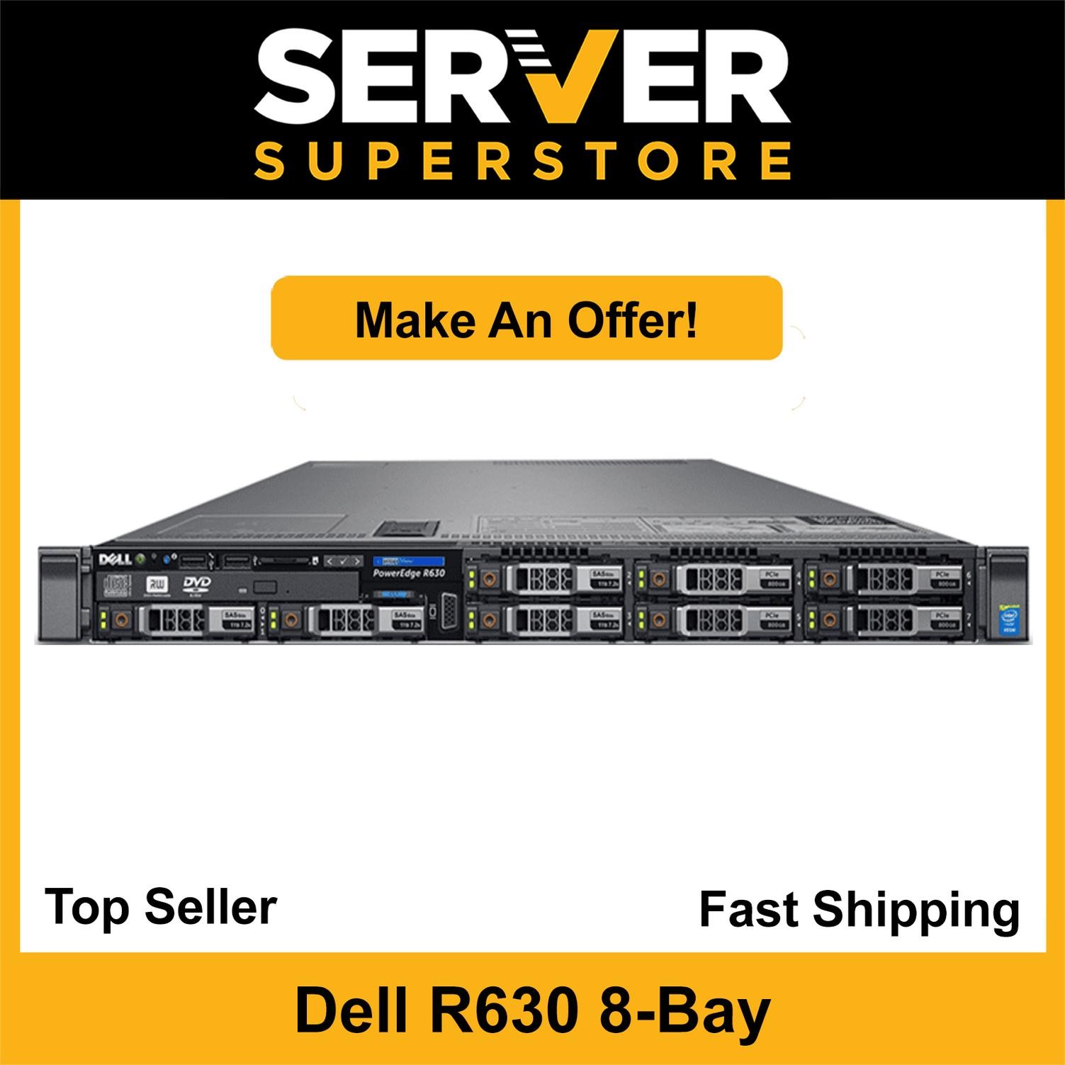 Dell PowerEdge R630 Server 2x E5-2680 V4 – 28 Cores H730 128GB RAM 4x RJ45