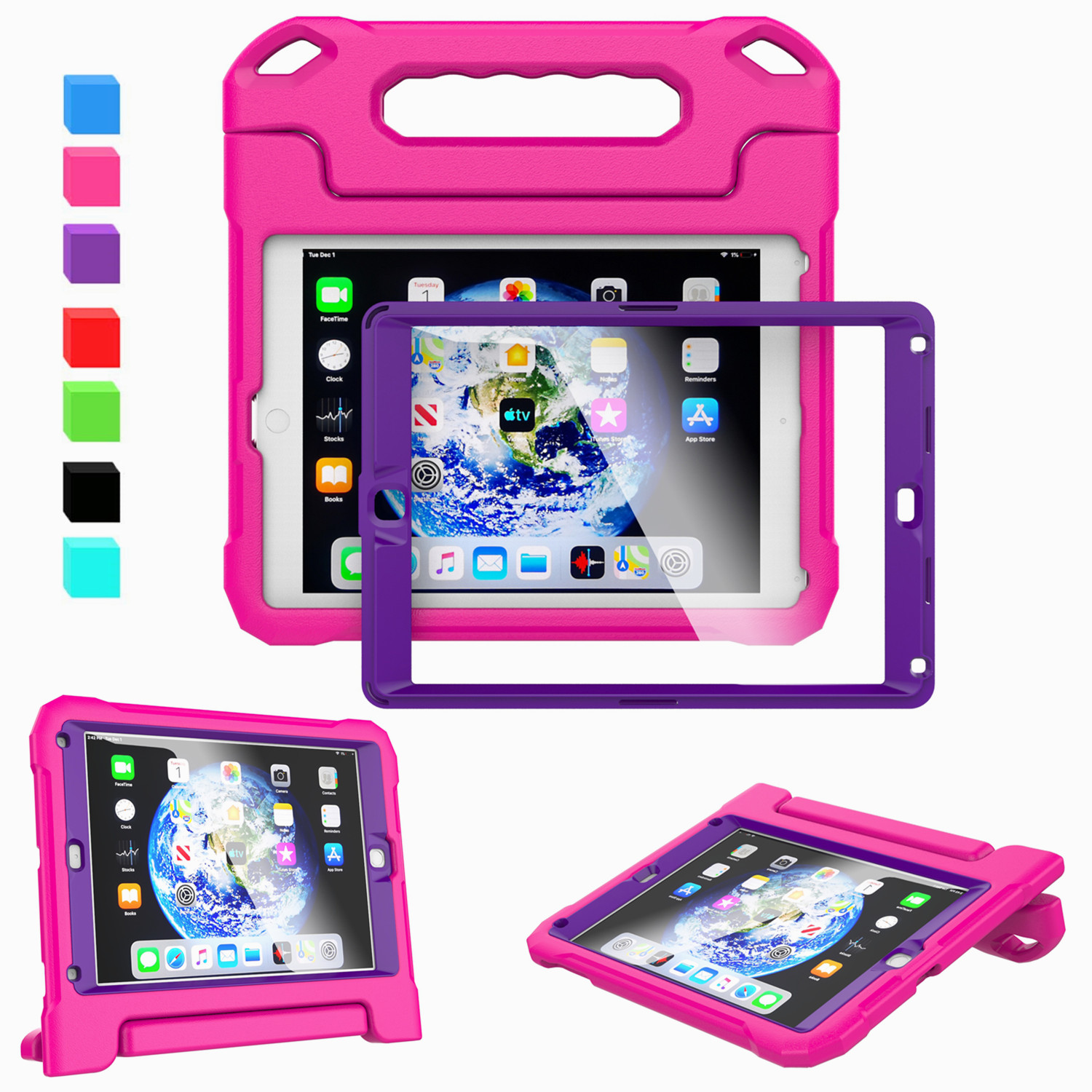 For Apple 9.7″ iPad Air / Air 2 – Kids Case with Built-in Screen Protector Cover