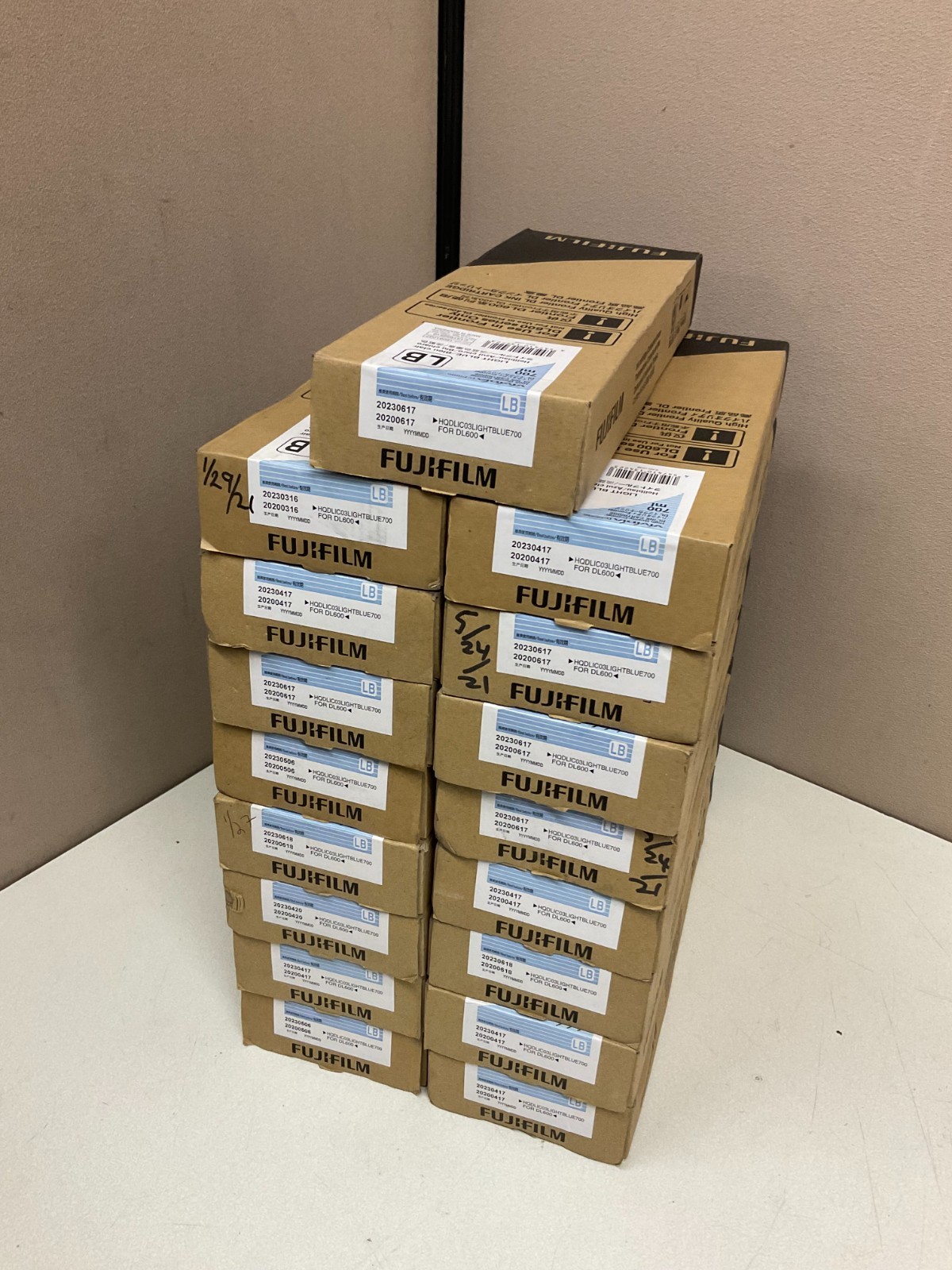 LOT of 17 Sealed Genuine Exp.2023 Fujifilm DL600 Light Blue LB Ink Cartridge
