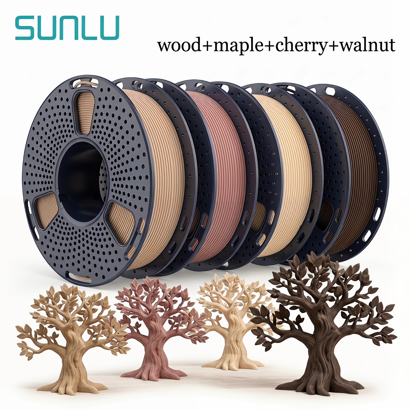 SUNLU Wood 250g*8 1.75mm Filament Wood PLA Filament 3D Printer Filament