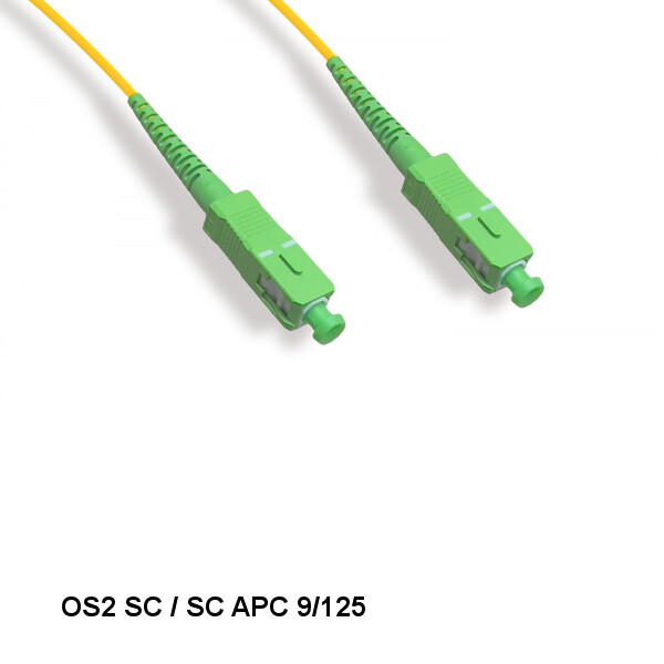Kentek 32ft/10m SC/SC APC OS2 9 /125 Simplex Single-Mode Fiber Optic Cable OFNR