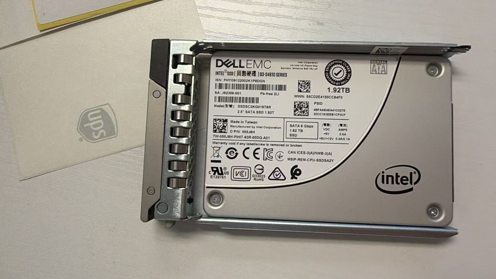 055J8H 55J8H Dell Intel D3-S4610 1.92TB SATA 6Gb/s 2.5″ SSD SSDSC2KG019T8R