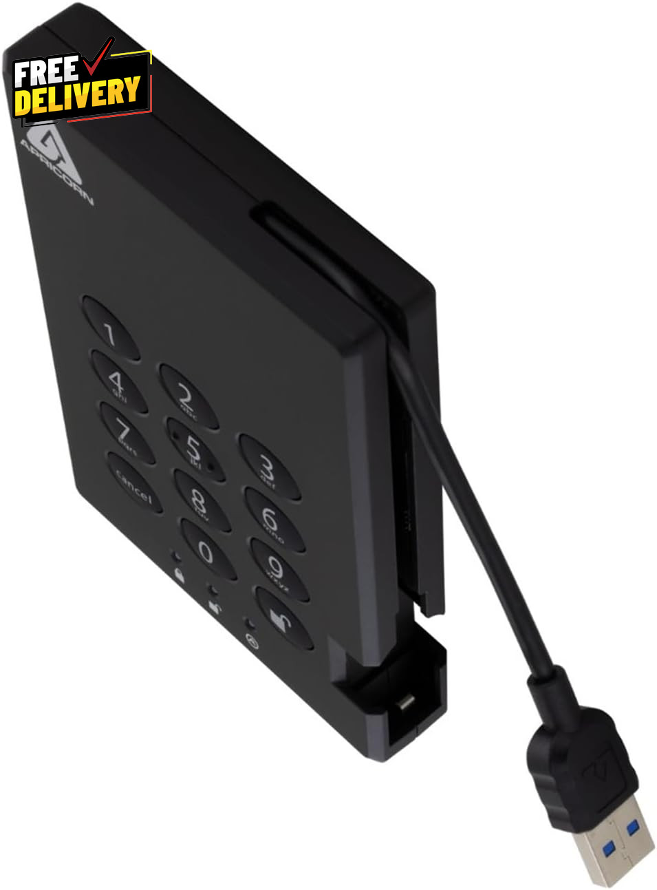 2TB Aegis Padlock USB 3.0 256-Bit AES XTS Hardware Encrypted Portable External..