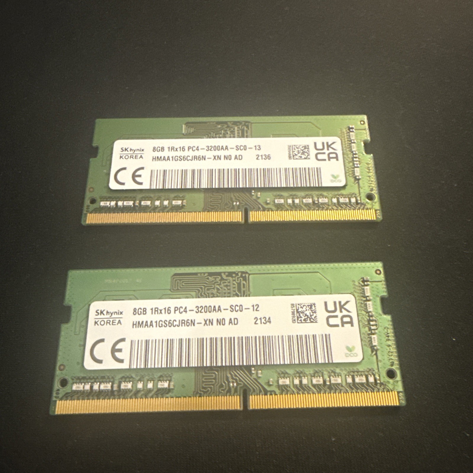SK Hynix 16GB (2x8GB) RAM 1Rx16 PC4-3200AA-SC0-13 HMAA1GS6CJR6N-XN Laptop RAM