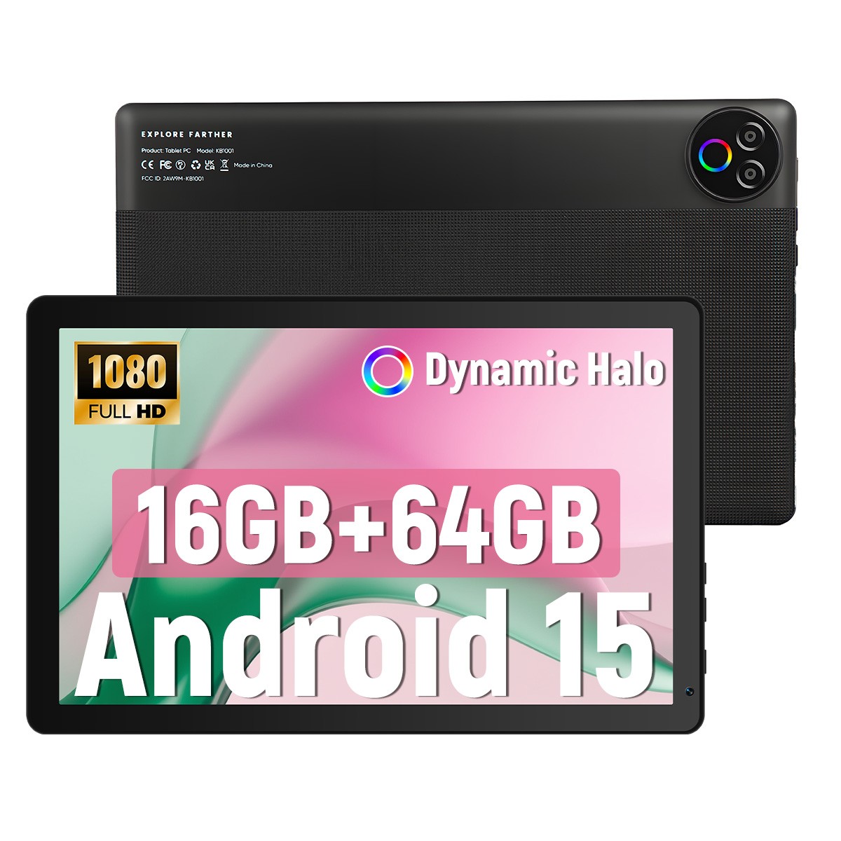 Tablet 10.1 inch 16GB ROM 64GB RAM WIFI Android 15 Bluetooth IPS HD TouchScreen