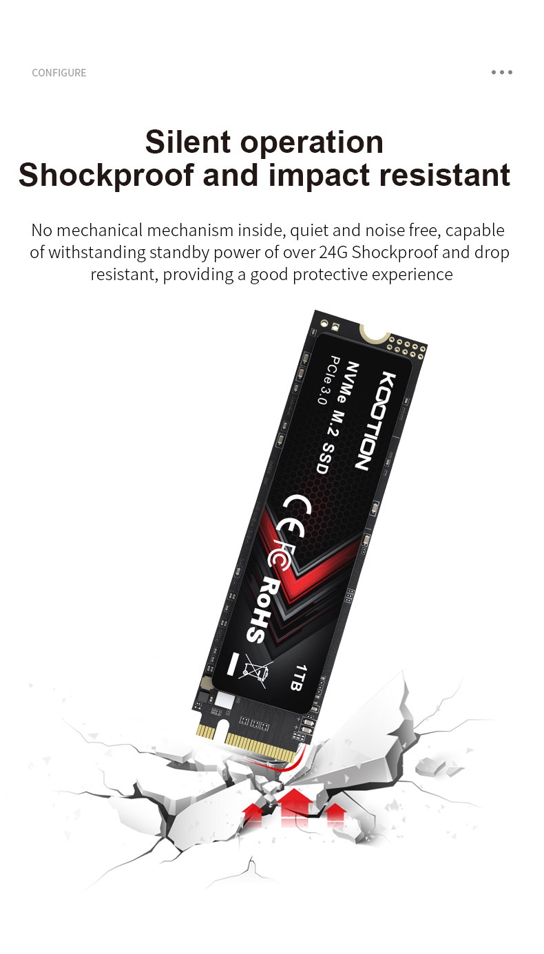 Kootion 1TB Internal Solid State Drive PCle 3.0 NVMe M.2 Drive Data to 2000MB/S