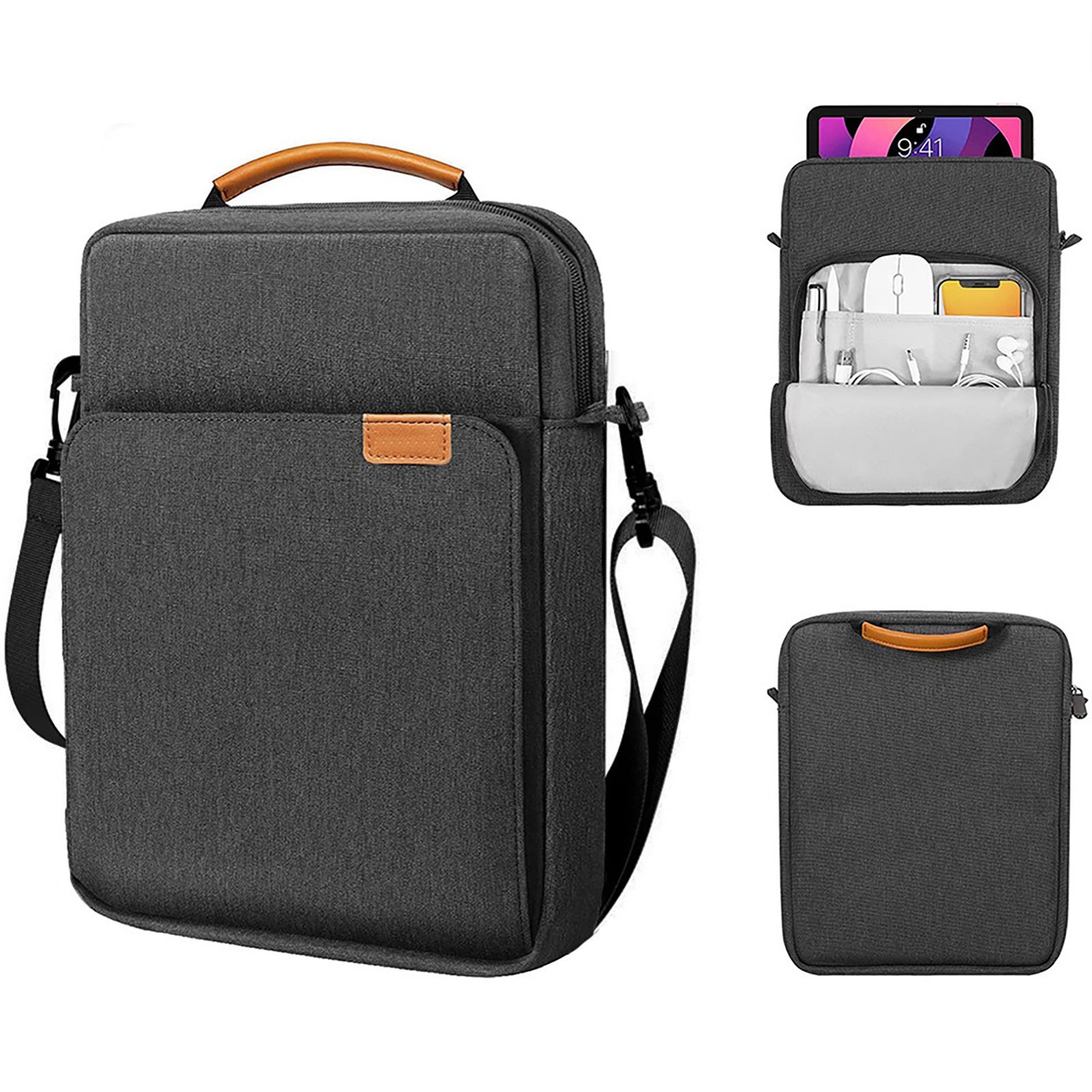 1Pc 9-11″ Tablet Sleeve Case Briefcase Adjustable Shoulder Bag for iPad Pro 11″