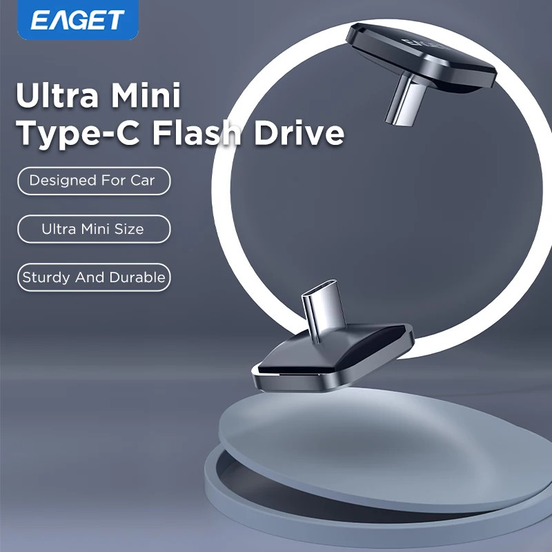 EAGET Mini Car Type-C USB 2.0 Flash Drive 8GB/16GB/32GB/64GB U8C Plug&Play USB2.