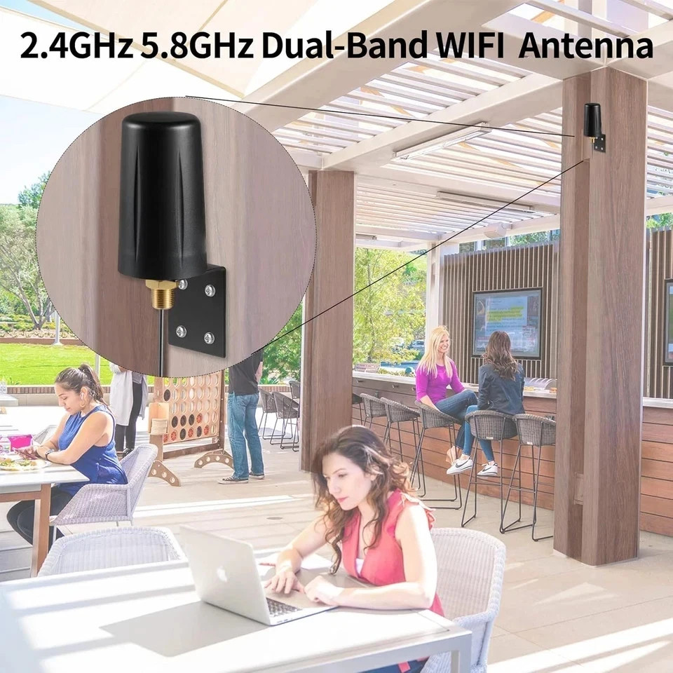 Outdoor 7Dbi Dual Band 2.4Ghz 5Ghz 5.8Ghz Long Range Wifi Booster Antenna for Wi