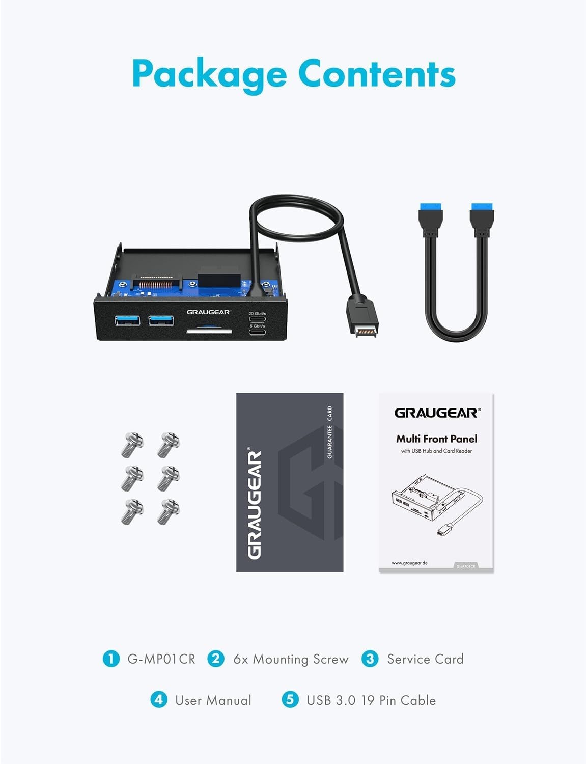 3.5 Inch Front Panel USB C Hub, SD/microSD Internal Card Reader, 20Gbps USB 3…