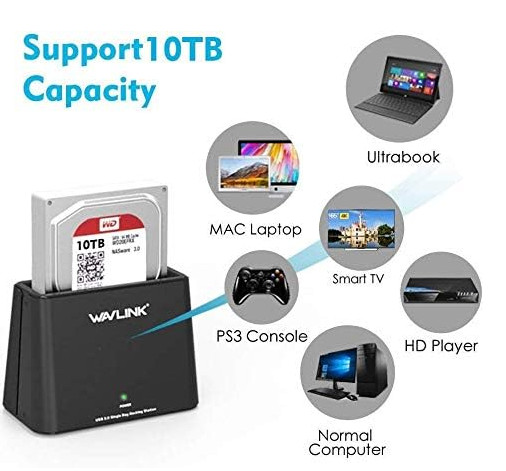Wavlink USB 3.0 Single Bay Docking Station WL-ST333U for Windows and Mac OS, New