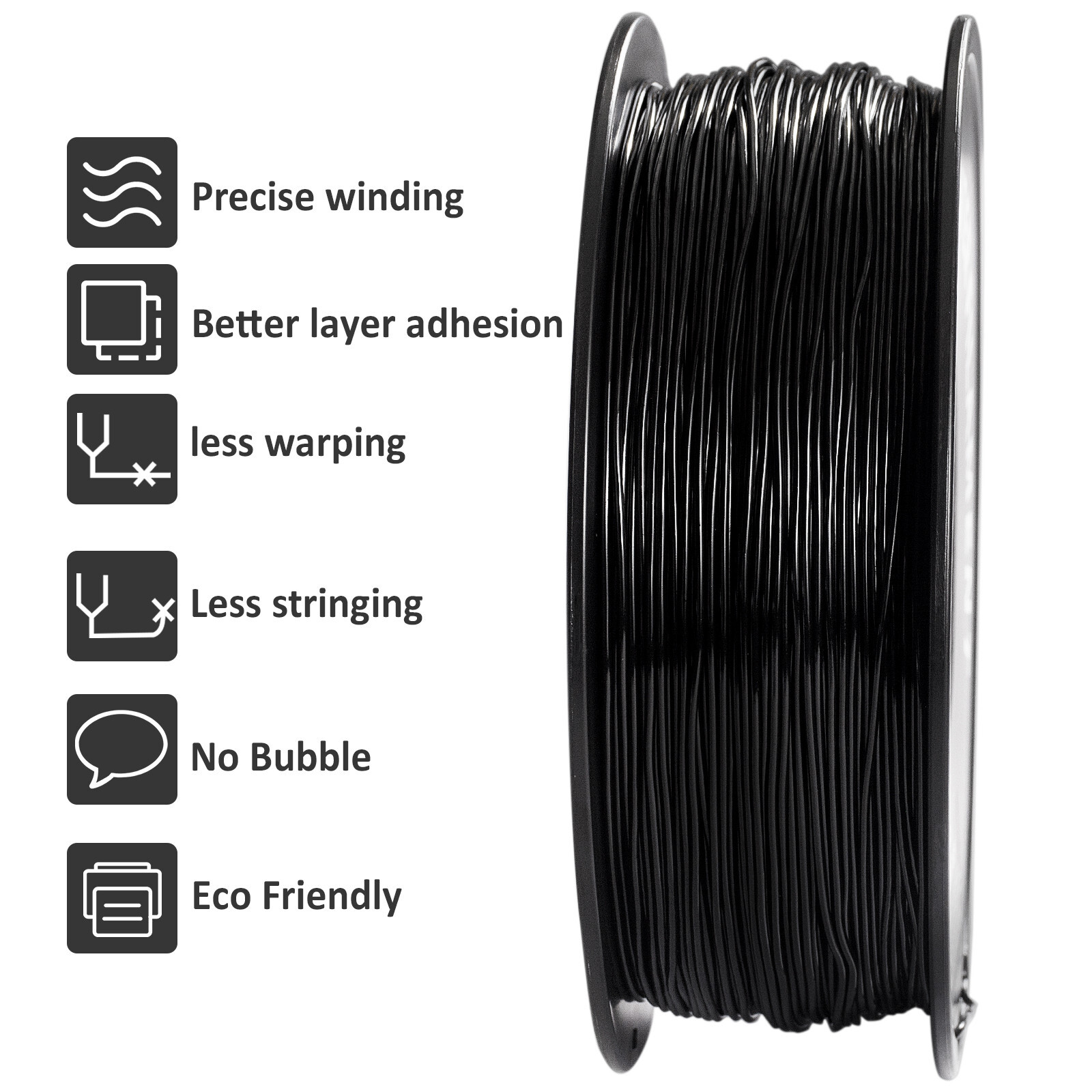 Geeetech TPU 3D Printer Filament 1kg 1.75mm Black 95A Soft High Elastic Filament