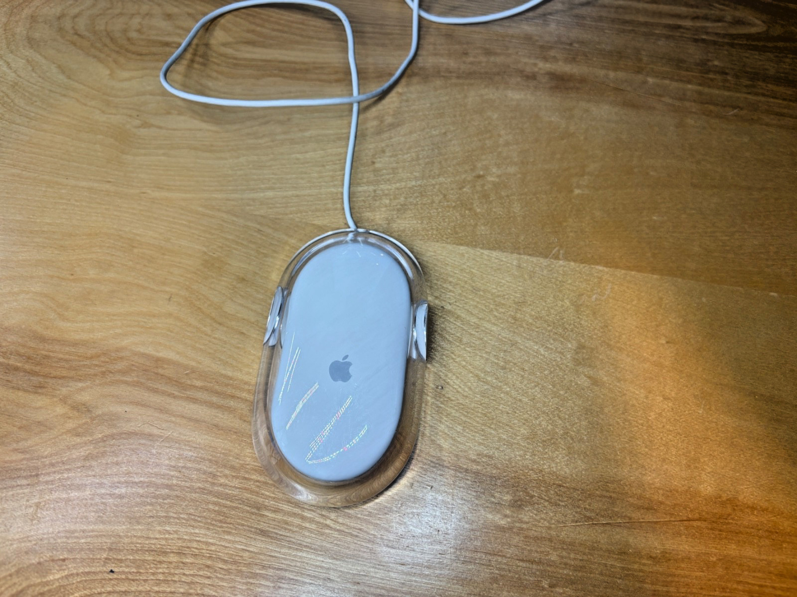 Apple Pro Mouse M5769 Clear / White Wired Optical USB – Cleaned & Tested