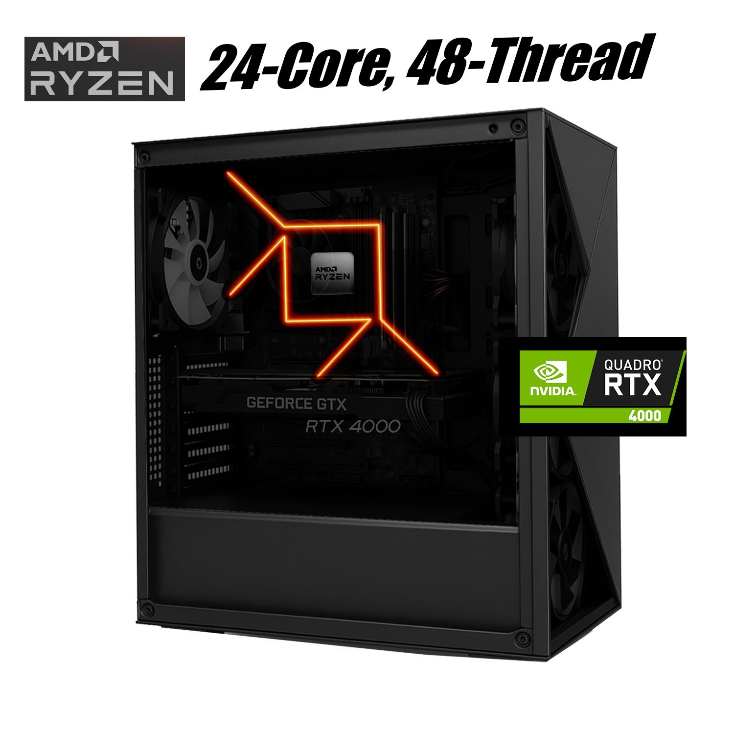 Workstation AMD Ryzen Threadripper 3960X 24-Core 48-Thread NVIDIA Quadro Windows