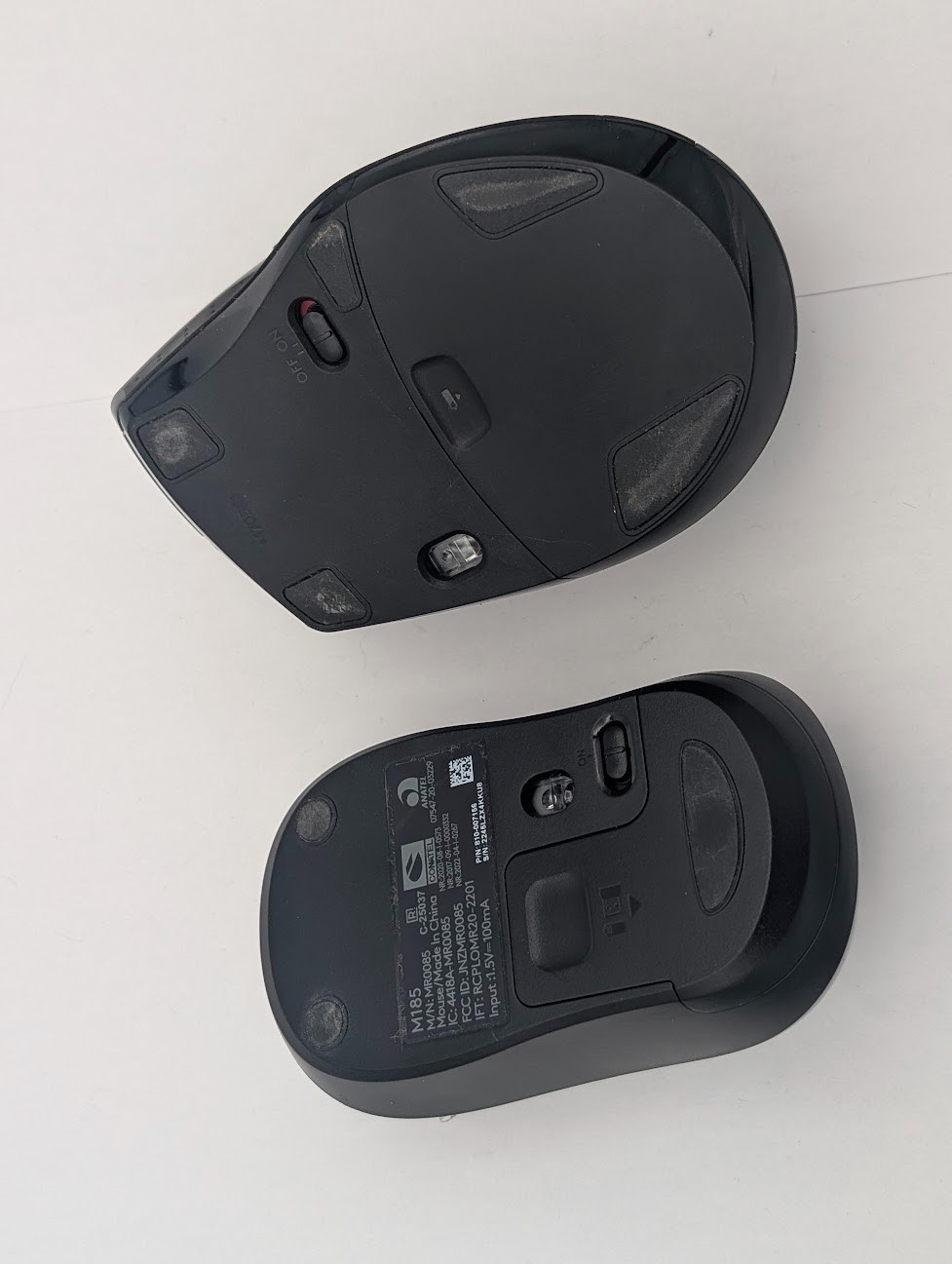 TWO Logitech M185 & M705 Wireless Mouse PACK – NO USB RECEIVER – WORKS
